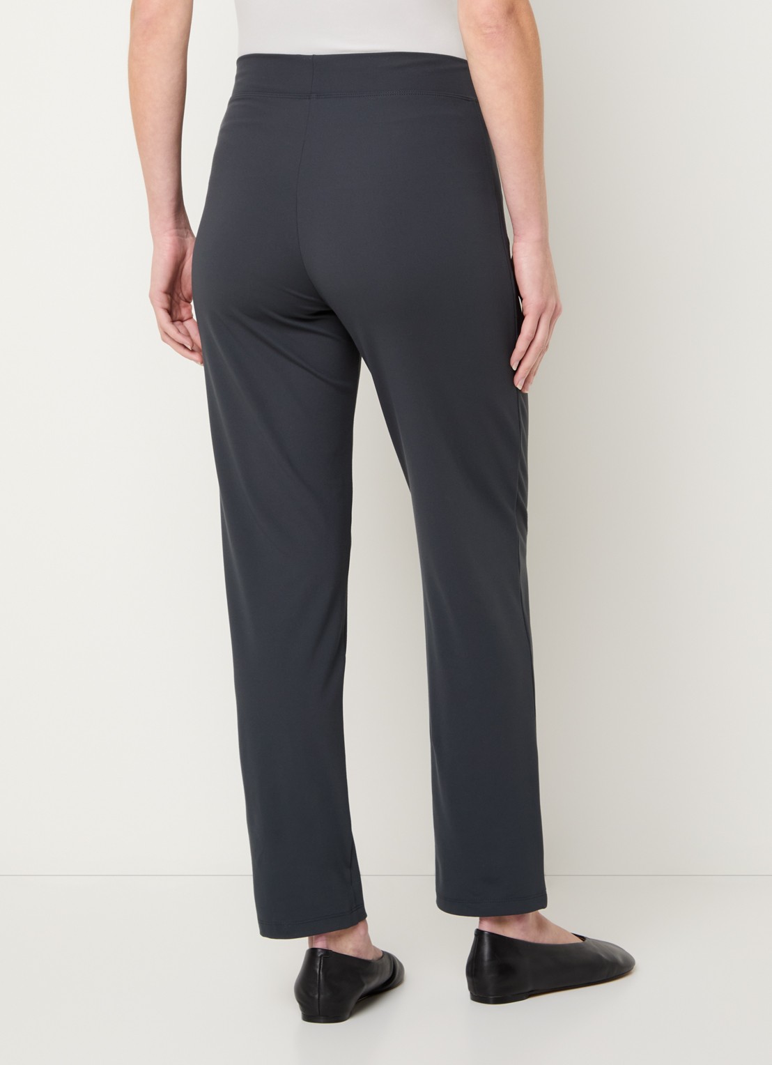 Ninepine High waist slim fit broek met ritszakken - achterkant 4 donkergrijs