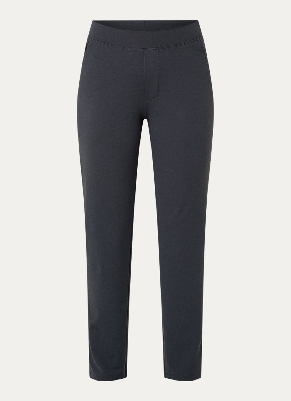 Ninepine High waist slim fit broek met ritszakken - voorkant donkergrijs