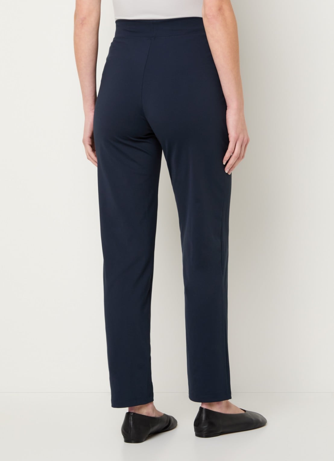 Ninepine High waist slim fit broek met ritszakken - achterkant 4 donkerblauw