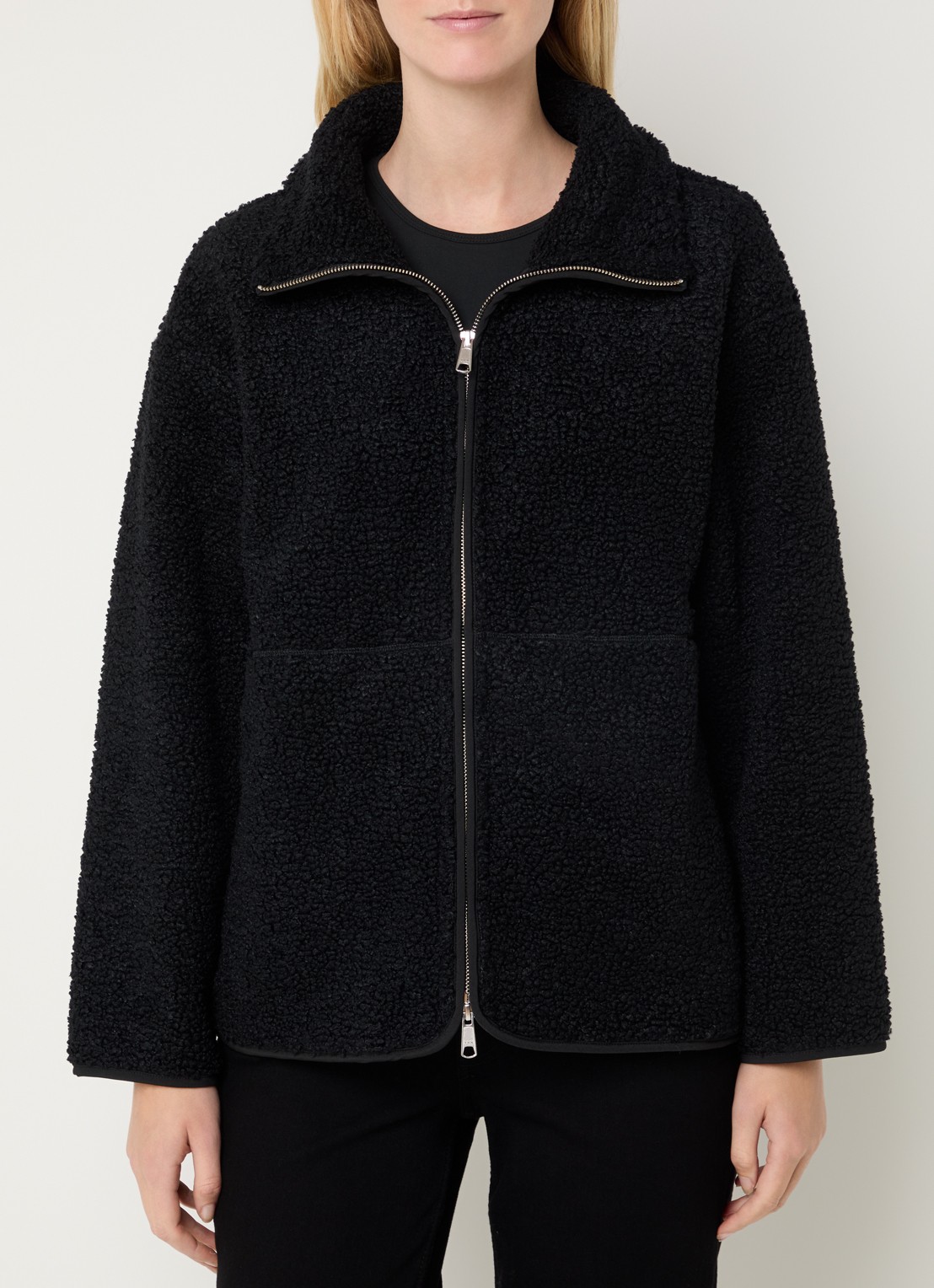Ninepine Jack van fleece met ritszakken - detail 3 zwart