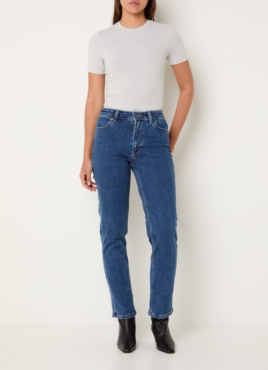 Ninepine Soft T-shirt met ronde hals - voorkant 3 lichtgrijs