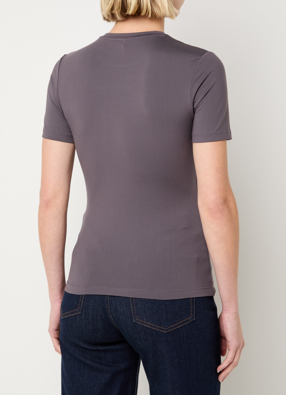 Ninepine Soft T-shirt met ronde hals - achterkant 2 taupe