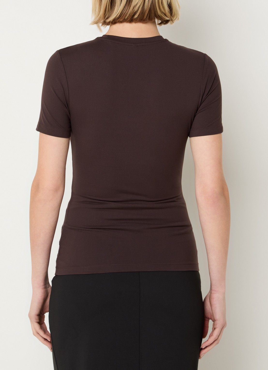 Ninepine T-shirt met ronde hals - achterkant 4 donkerbruin