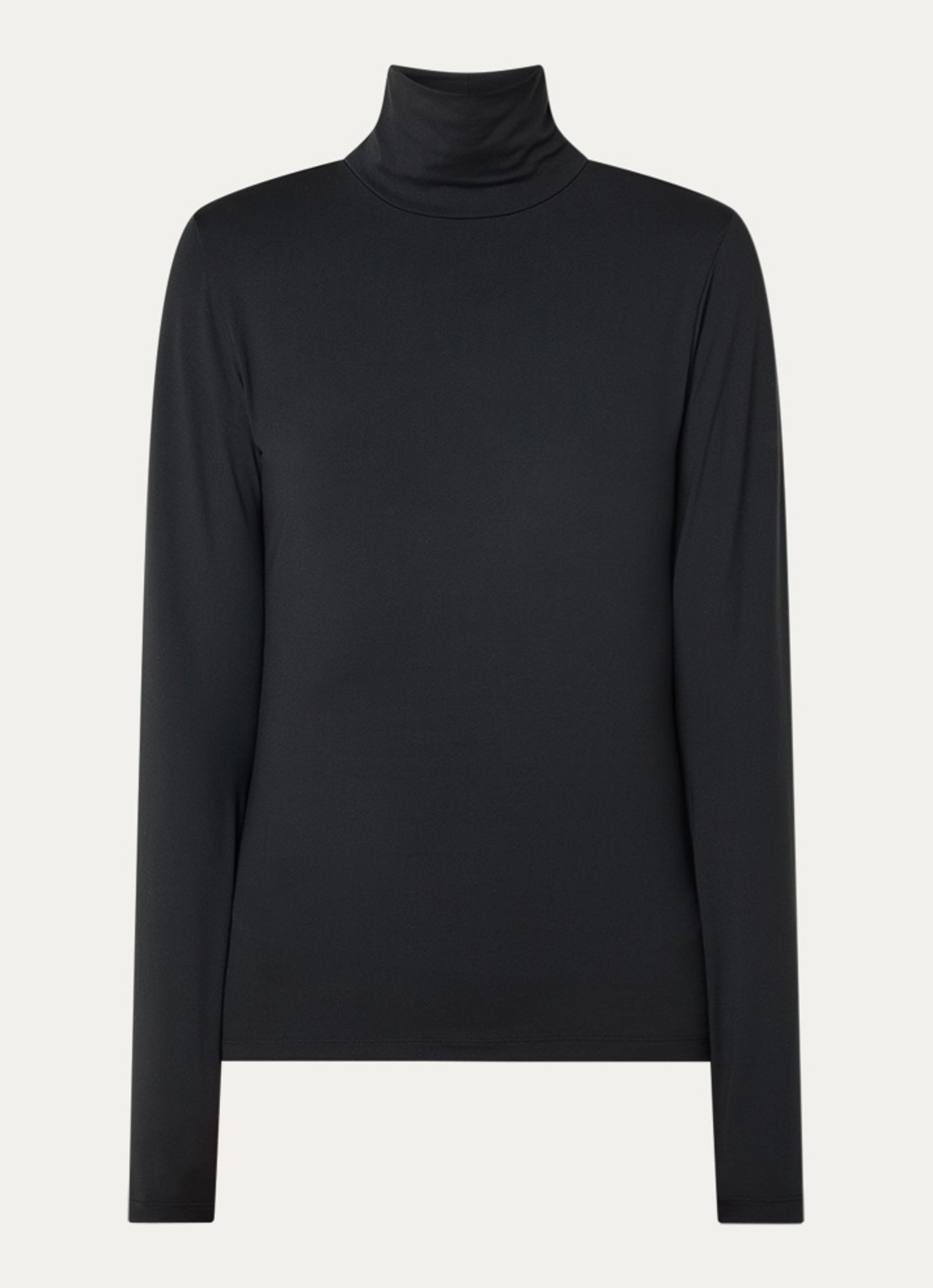 Ninepine Top van jersey met col - voorkant zwart