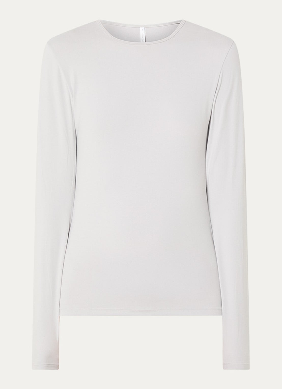 Ninepine Top van jersey met ronde hals - voorkant lichtgrijs