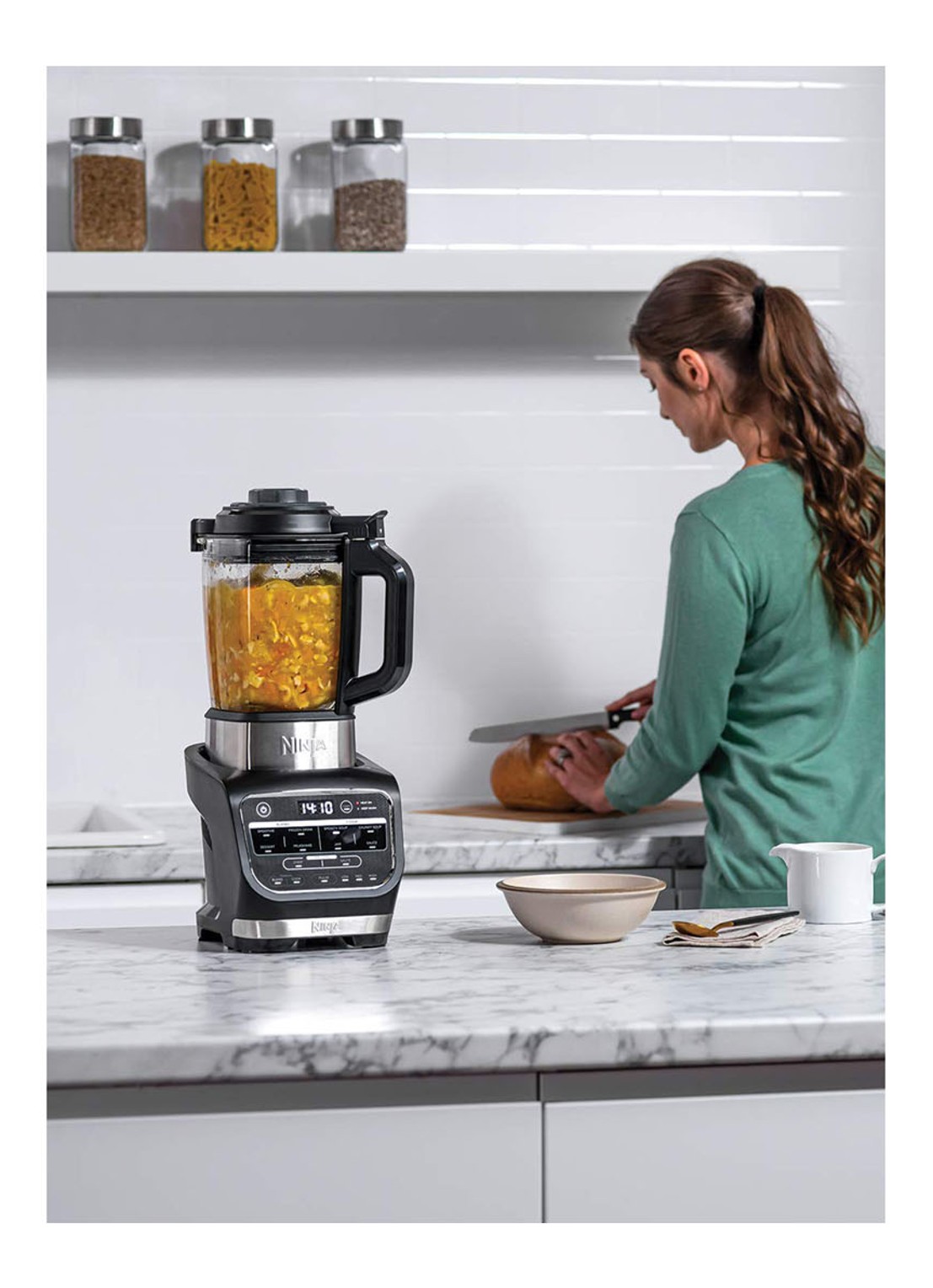 Ninja 2-in-1 soepmaker en blender HB150EU - voorkant 2 zilver