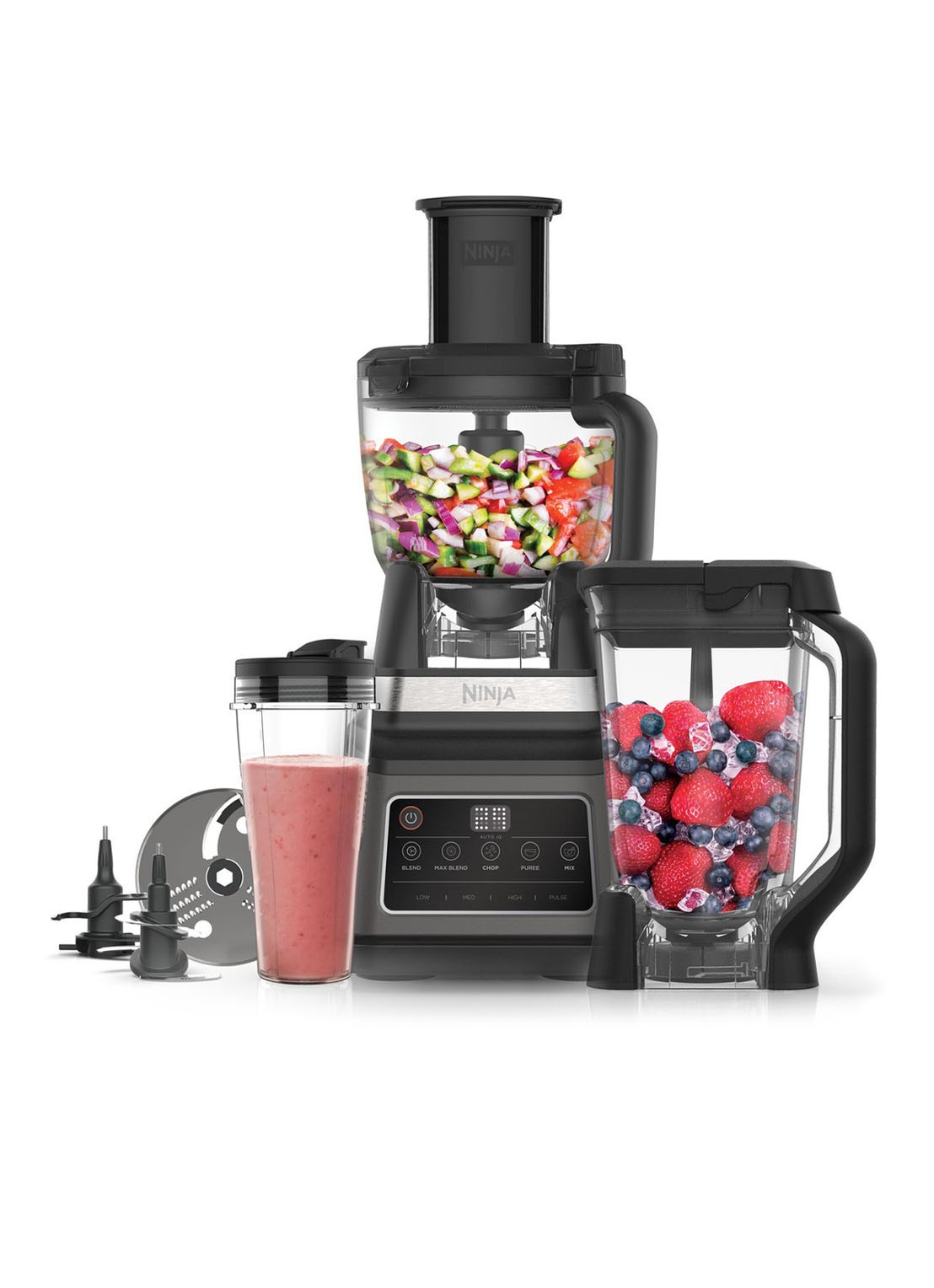 Ninja 3-in-1 food processor keukenmachine BN800EU - voorkant 5 zilver