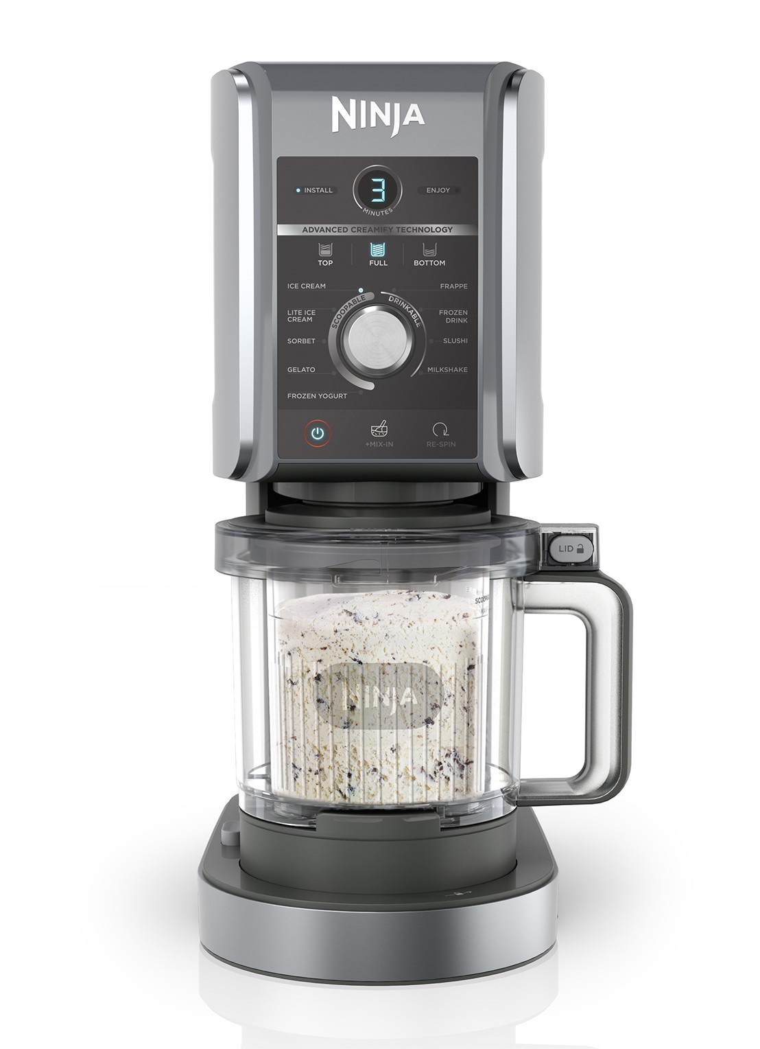 Ninja CREAMi Deluxe 10-in-1 ijsmachine NC502EU - voorkant 5 zilver