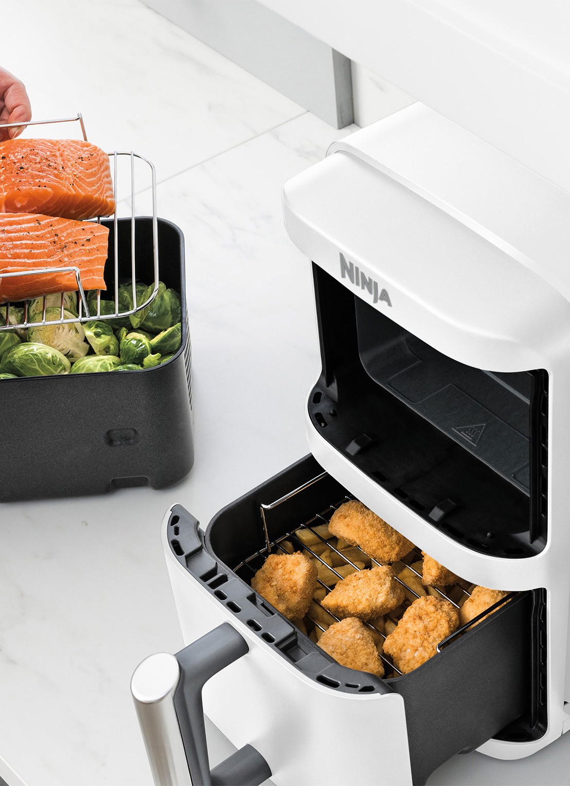 Ninja Double Stack XL airfryer 9,5 liter SL400EUWH - detail 5 wit