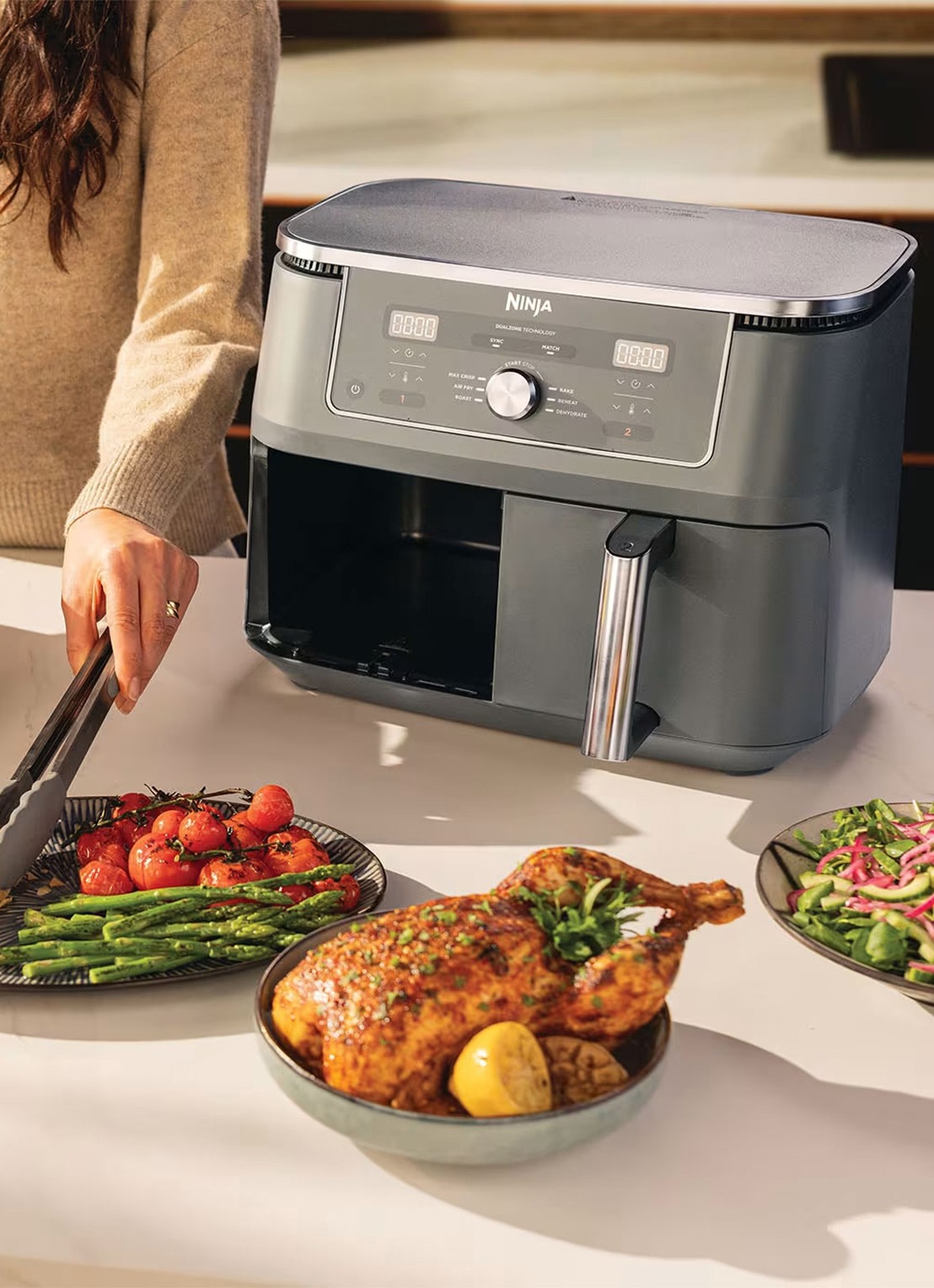 Ninja Dual Zone airfryer 9,5 liter DZ400EU - detail 2 zwart