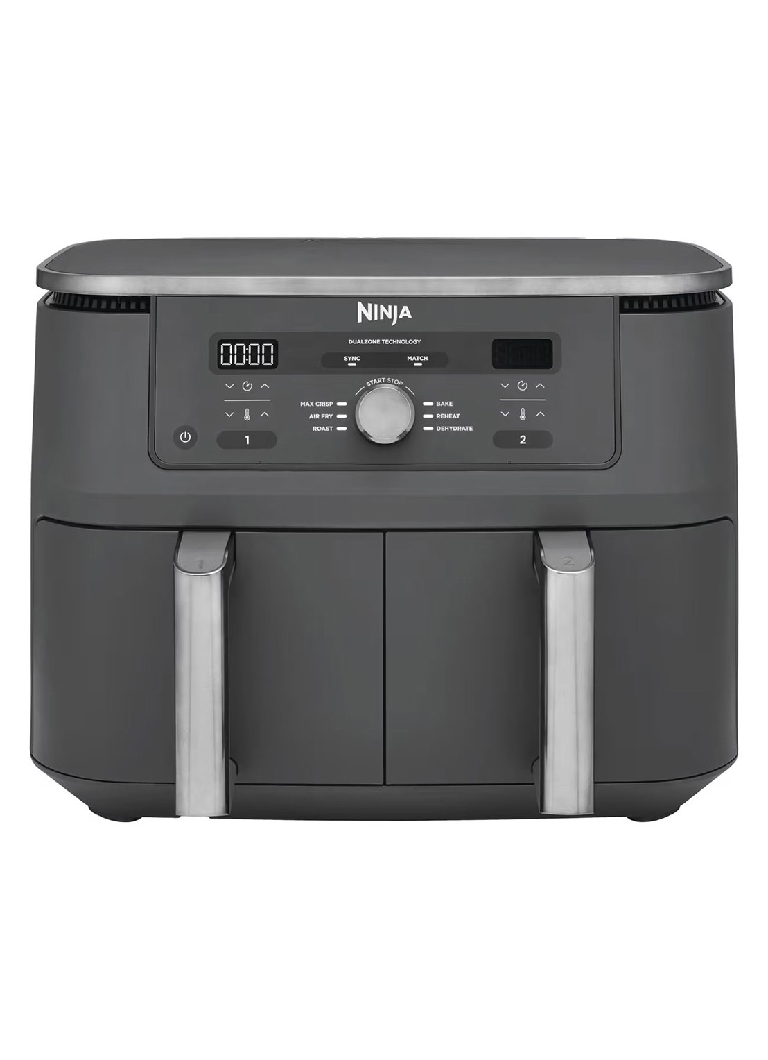 Ninja Dual Zone airfryer 9,5 liter DZ400EU - voorkant 4 zwart