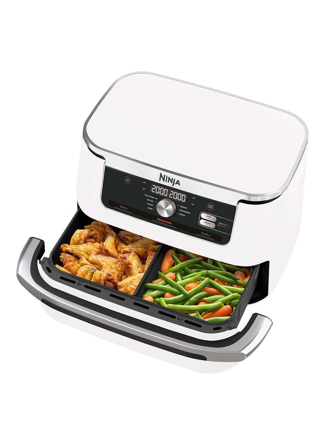 Ninja Foodi Flexdrawer Double airfryer 10,4 liter AF500EUWH - detail 2 wit