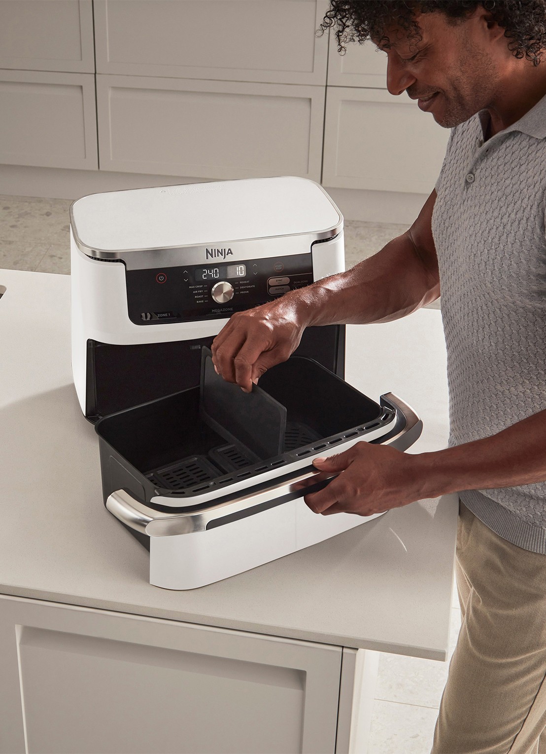 Ninja Foodi Flexdrawer Double airfryer 10,4 liter AF500EUWH - detail 5 wit