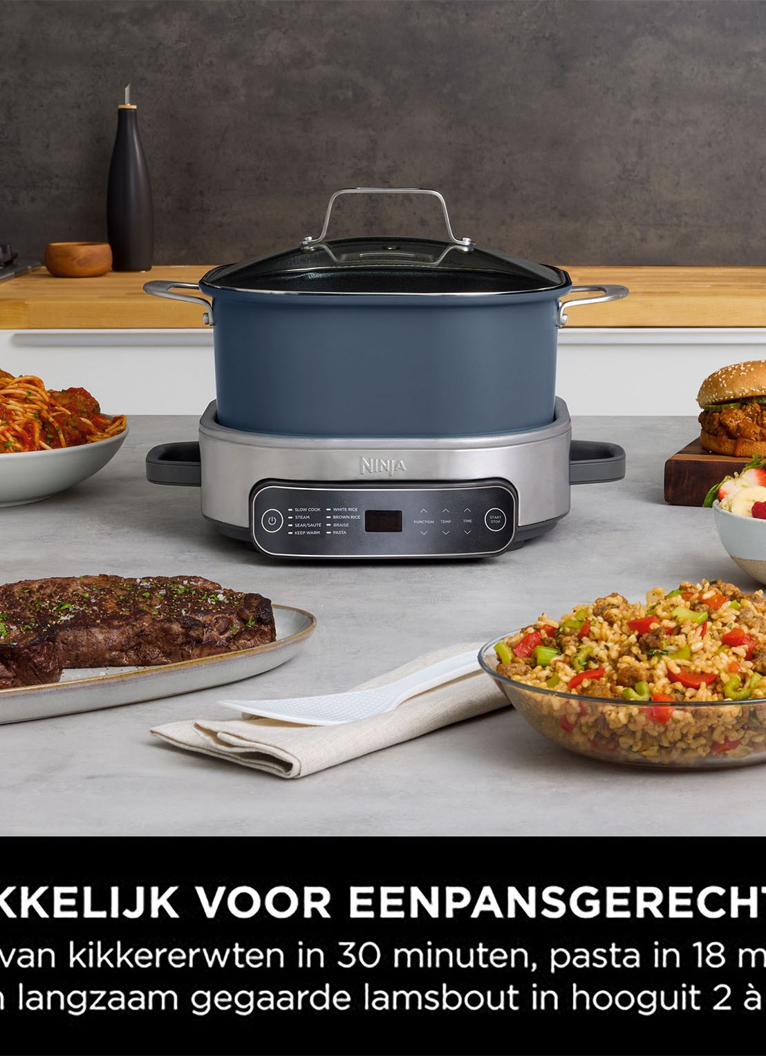 Ninja Foodi PossibleCooker 8-in-1 slowcooker 6 liter  MC1101EU - detail 5 donkerblauw