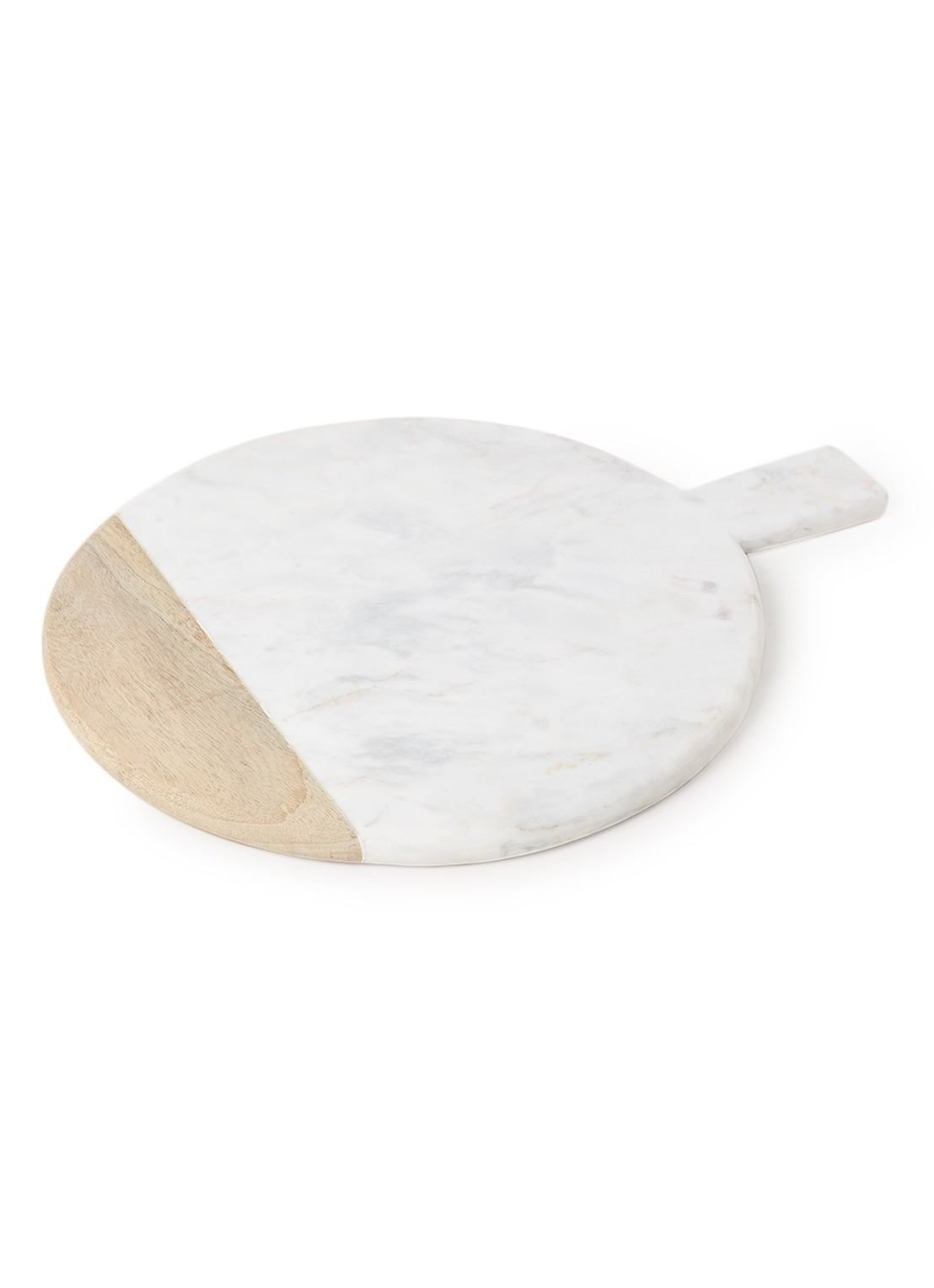 Nkuku Bwari snij- en serveerplank van marmer 32 cm - voorkant wit