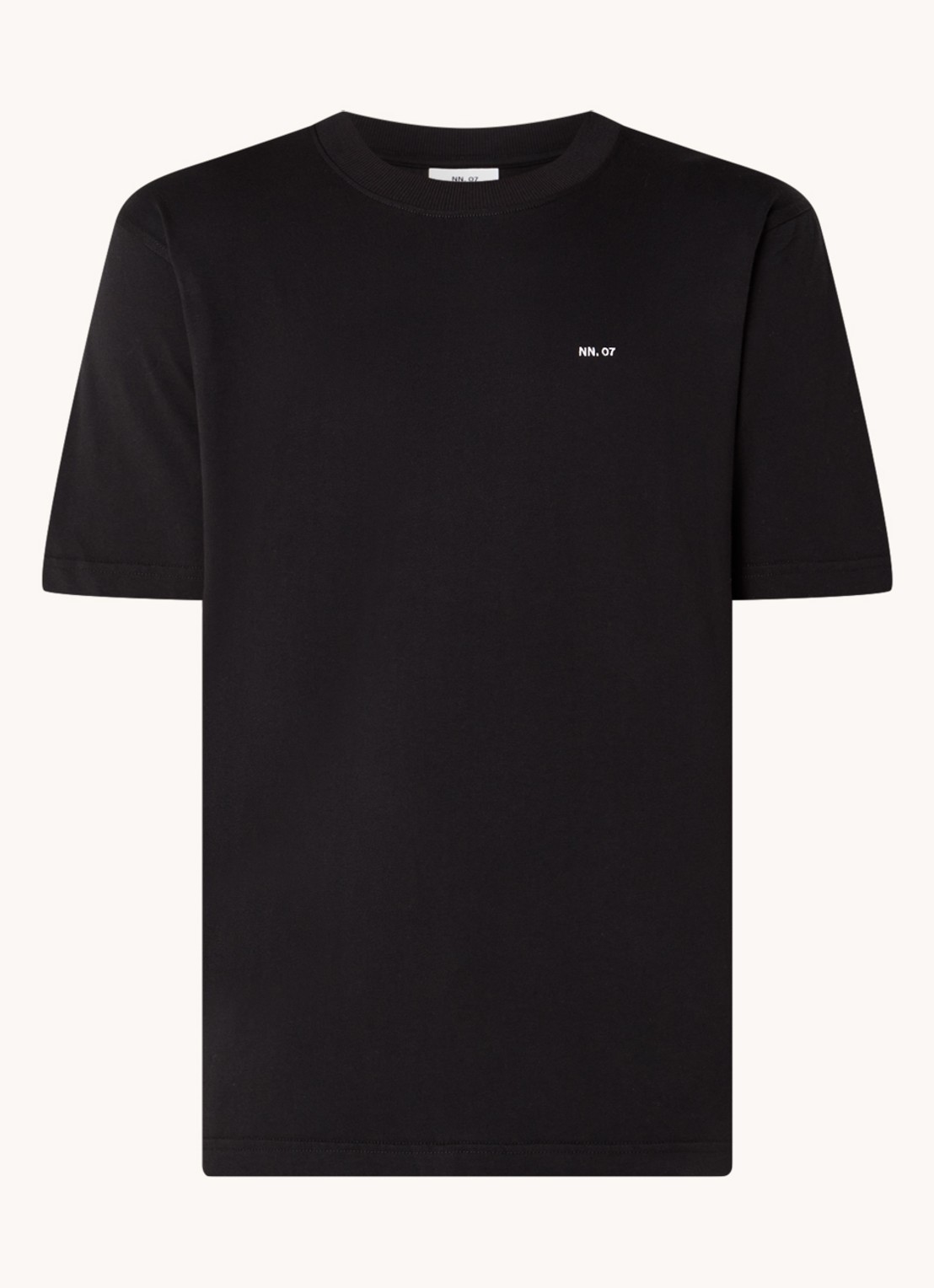 NN.07 Adam T-shirt met logo - voorkant 2 zwart