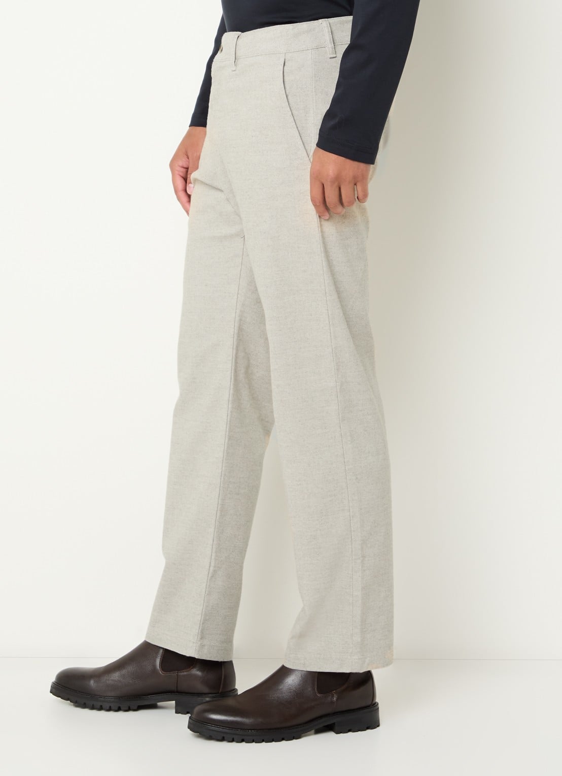 NN.07 Aden slim fit pantalon met steekzakken - detail 5 beige