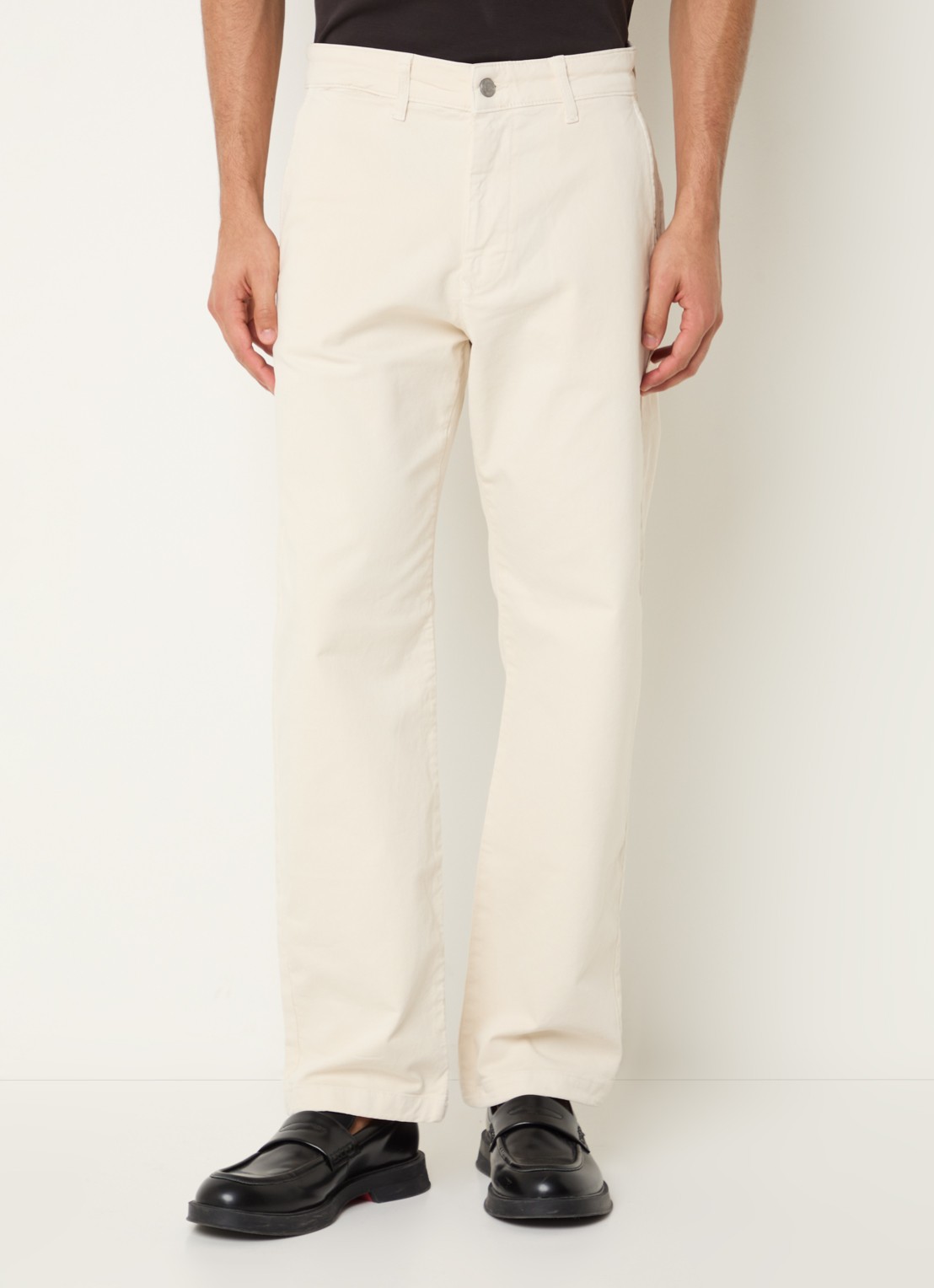 NN.07 Aden straight fit chino met steekzakken - detail 3 creme