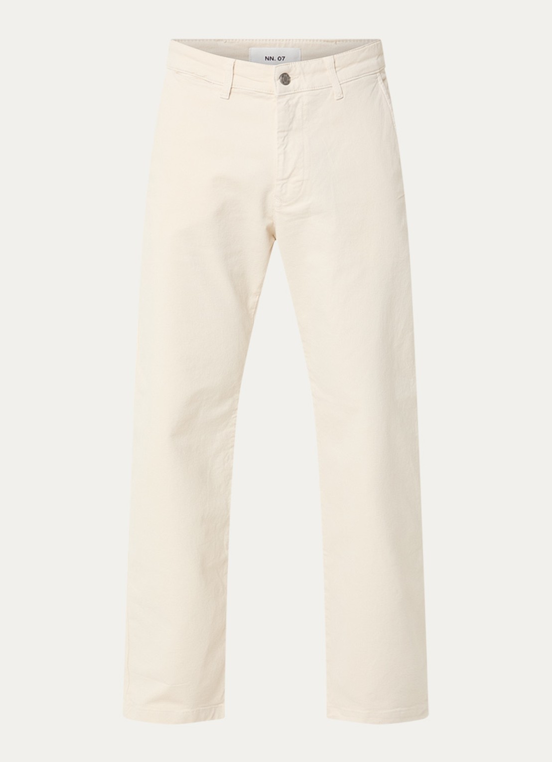 NN.07 Aden straight fit chino met steekzakken - voorkant creme