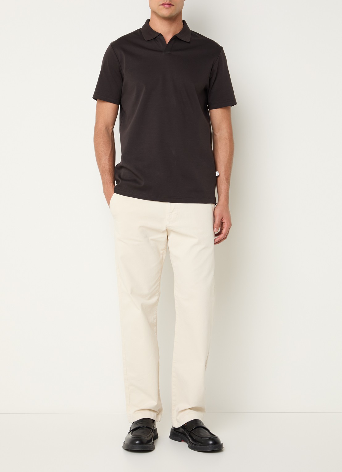 NN.07 Aden straight fit chino met steekzakken - voorkant 2 creme