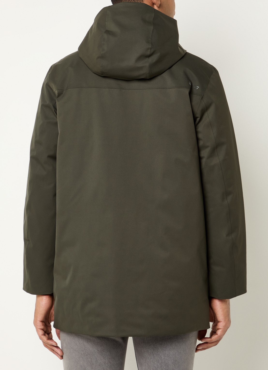 NN.07 Blake gewatteerde parka met capuchon en ritszakken  - achterkant 4 bronsgroen
