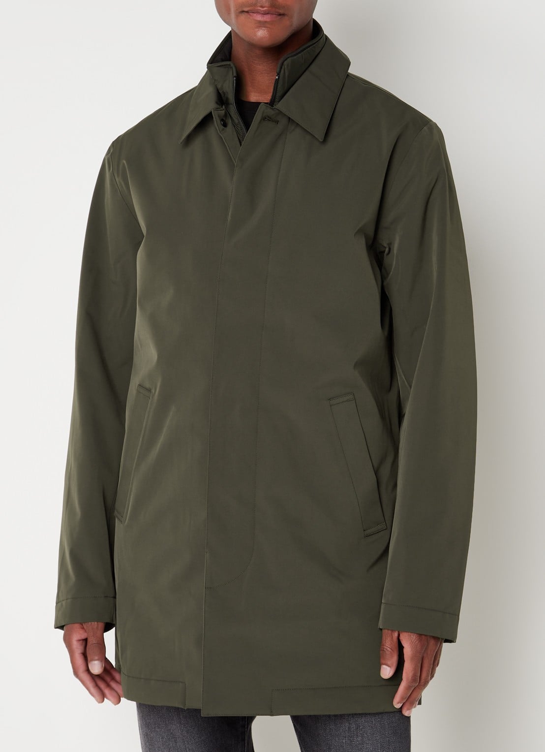 NN.07 Blake gewatteerde trenchcoat met uitneembare binnenjas - detail 5 bronsgroen