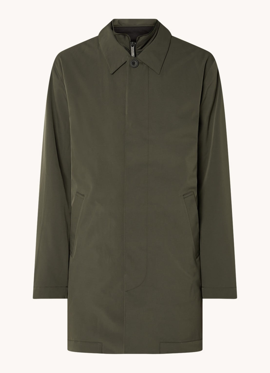 NN.07 Blake gewatteerde trenchcoat met uitneembare binnenjas - voorkant 2 bronsgroen