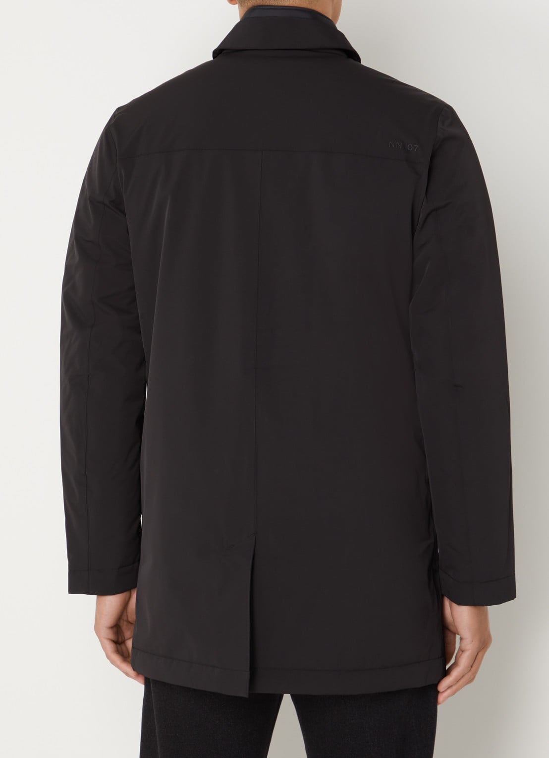 NN.07 Blake gewatteerde trenchcoat met uitneembare voering - achterkant 2 zwart