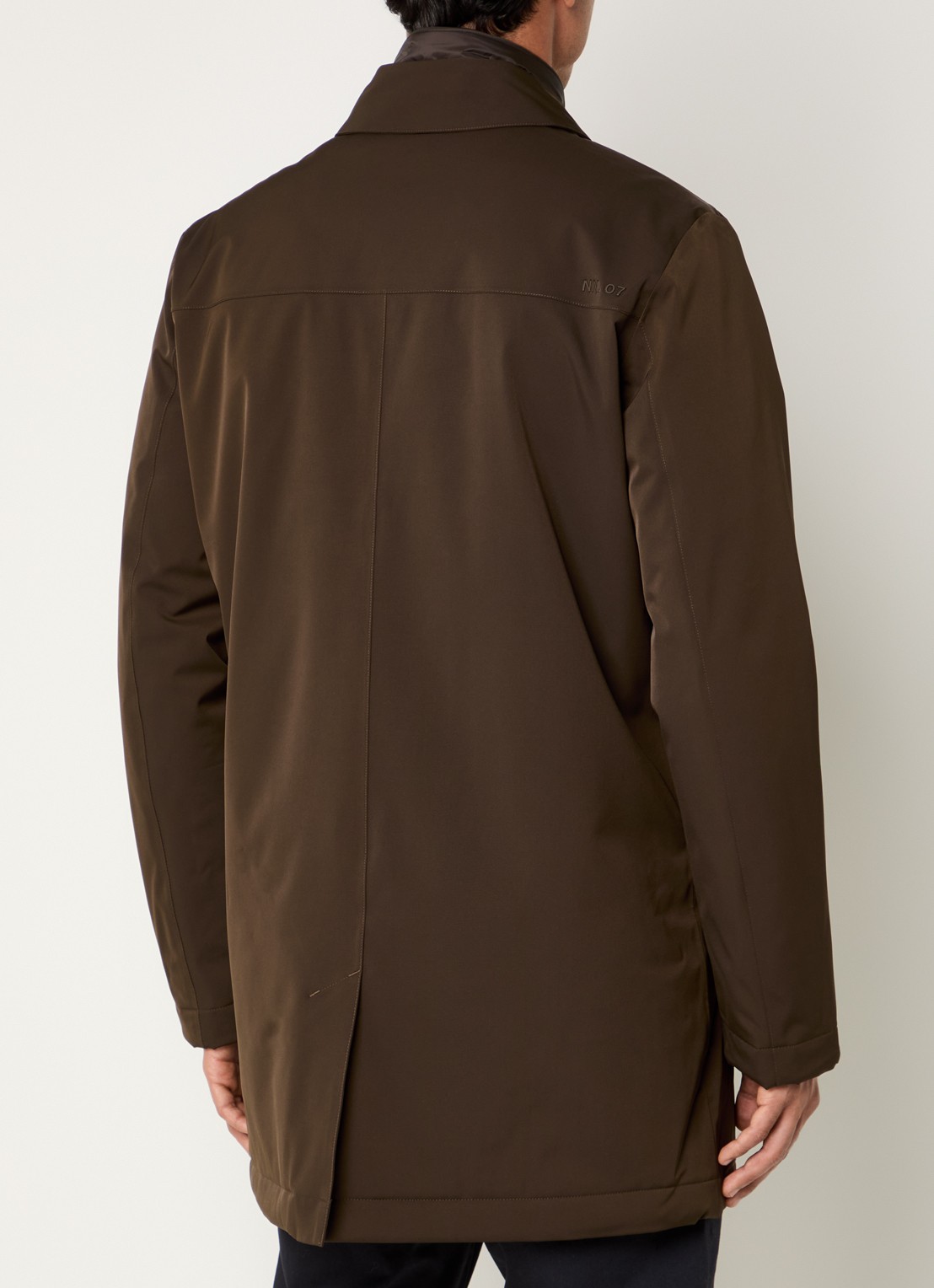 NN.07 Blake gewatteerde trenchcoat  met uitneembare voering - achterkant donkerbruin