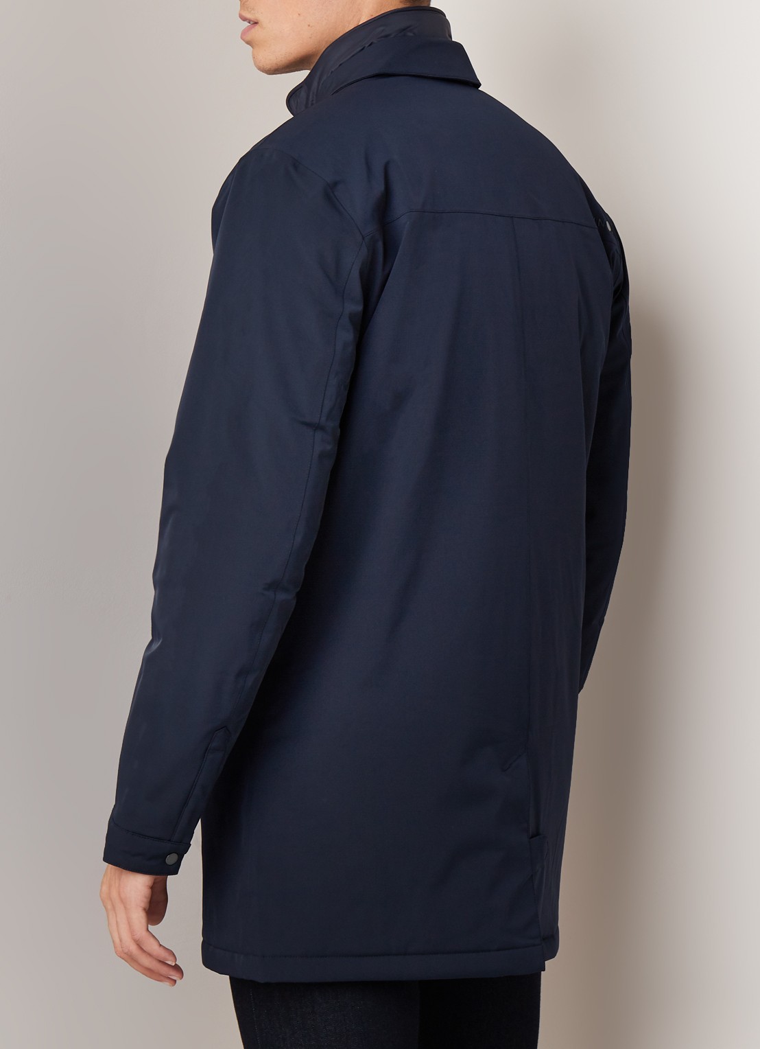 NN.07 Blake gewatteerde waterdichte overjas met Primaloft insulatie - achterkant donkerblauw