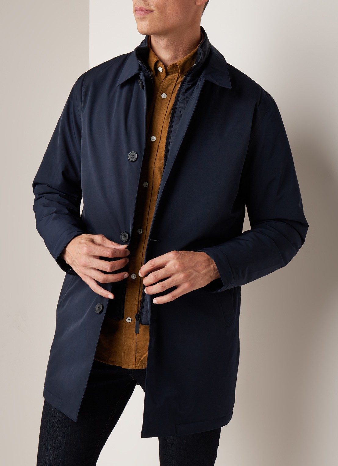 NN.07 Blake gewatteerde waterdichte overjas met Primaloft insulatie - detail 4 donkerblauw
