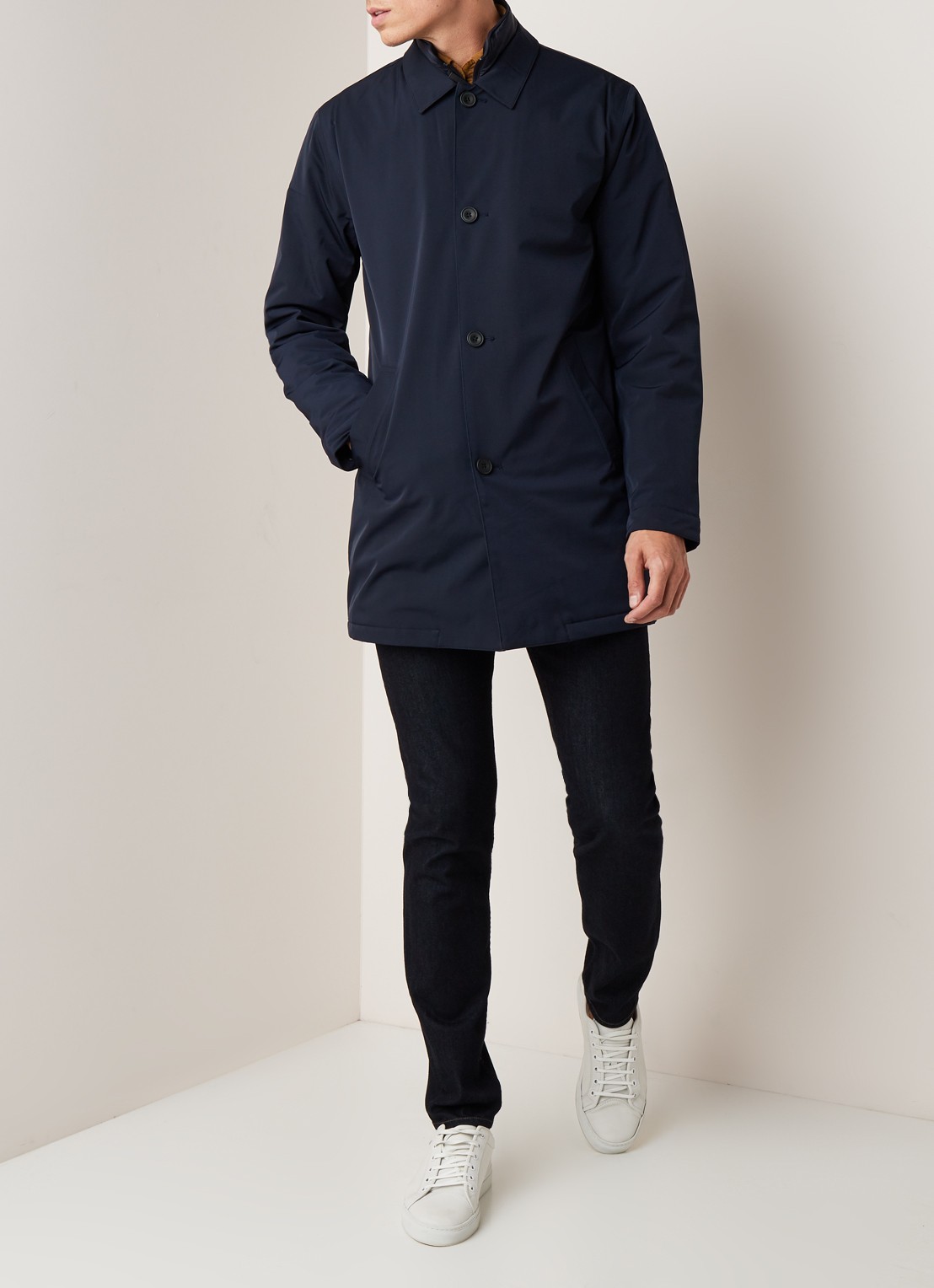 NN.07 Blake gewatteerde waterdichte overjas met Primaloft insulatie - voorkant 3 donkerblauw