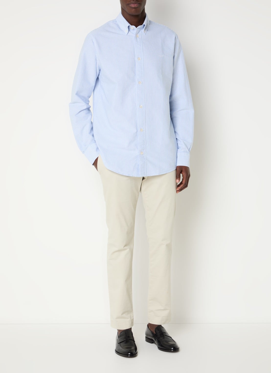 NN.07 Colby regular fit overhemd van  katoen - voorkant 3 blauw