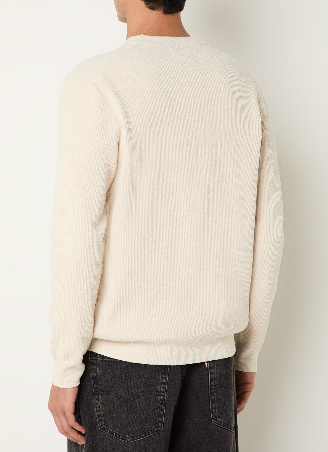 NN.07 Danny grofgebreide pullover met ronde hals - achterkant ivoor