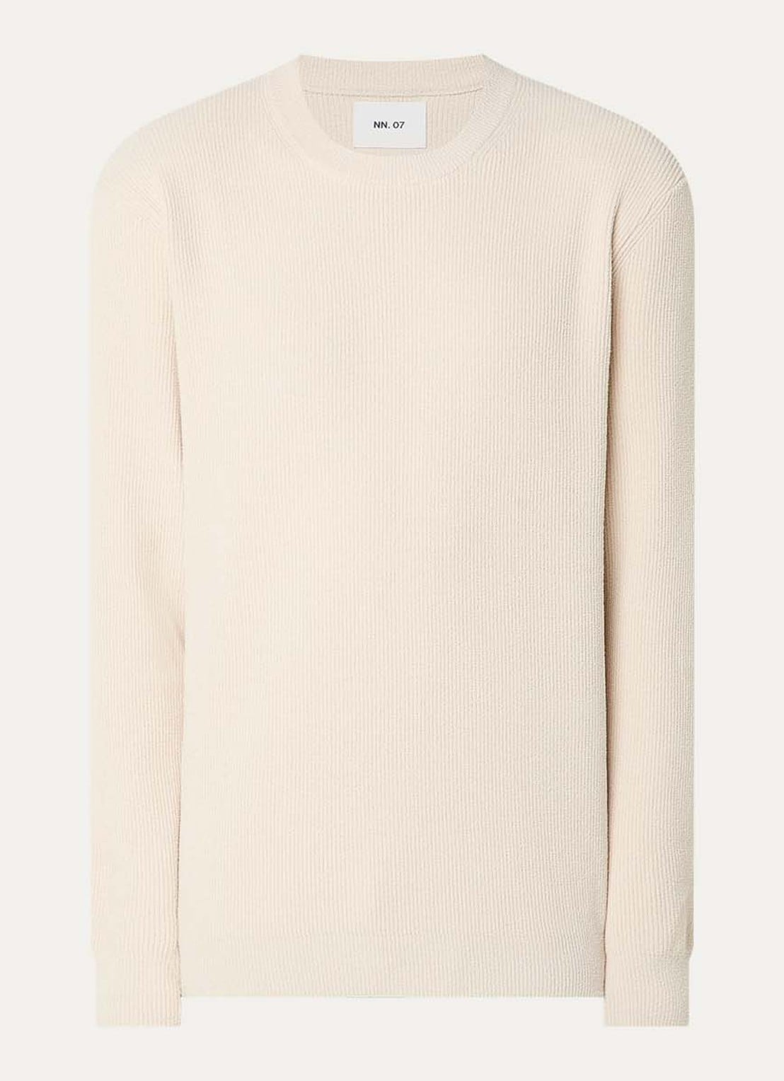 NN.07 Danny grofgebreide pullover met ronde hals - voorkant 2 ivoor