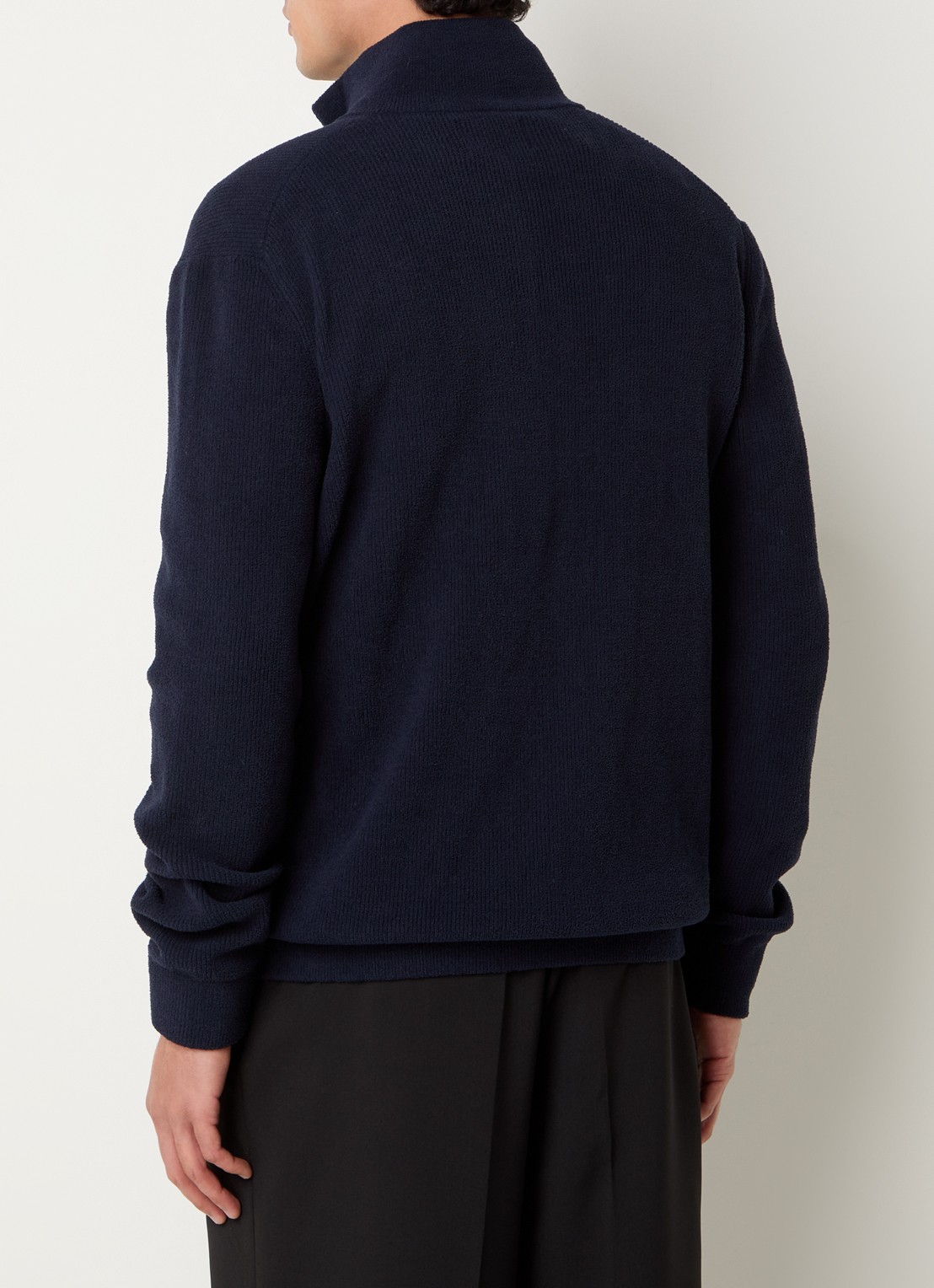 NN.07 Danny ribgebreid vest met opstaande kraag - achterkant 5 indigo