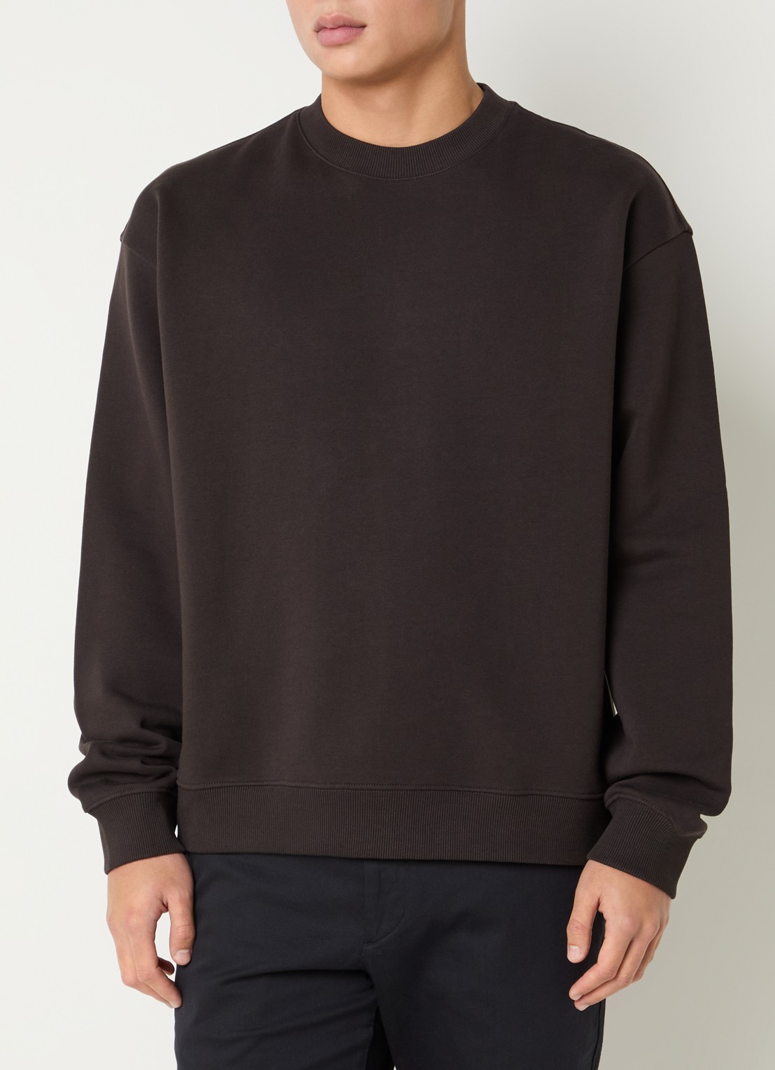 NN.07 David sweater met ronde hals - detail 4 bruin