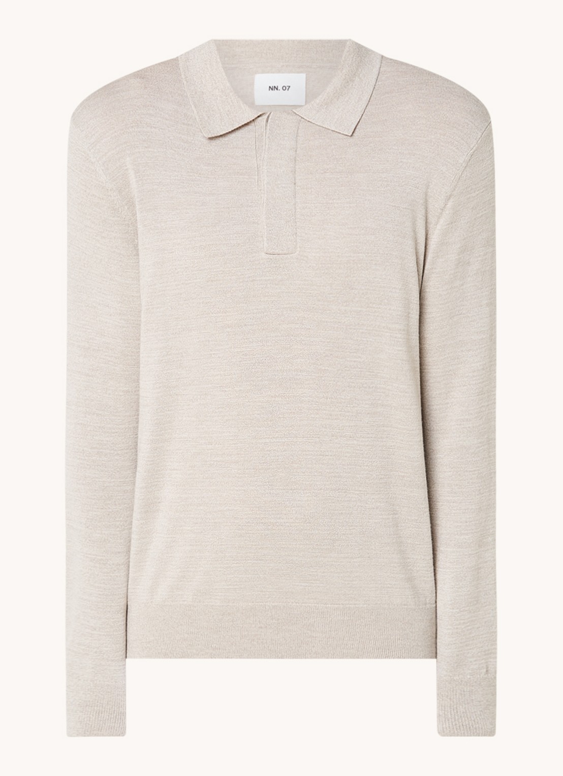 NN.07 Fijngebreide pullover van wol met polokraag - voorkant 3 beige