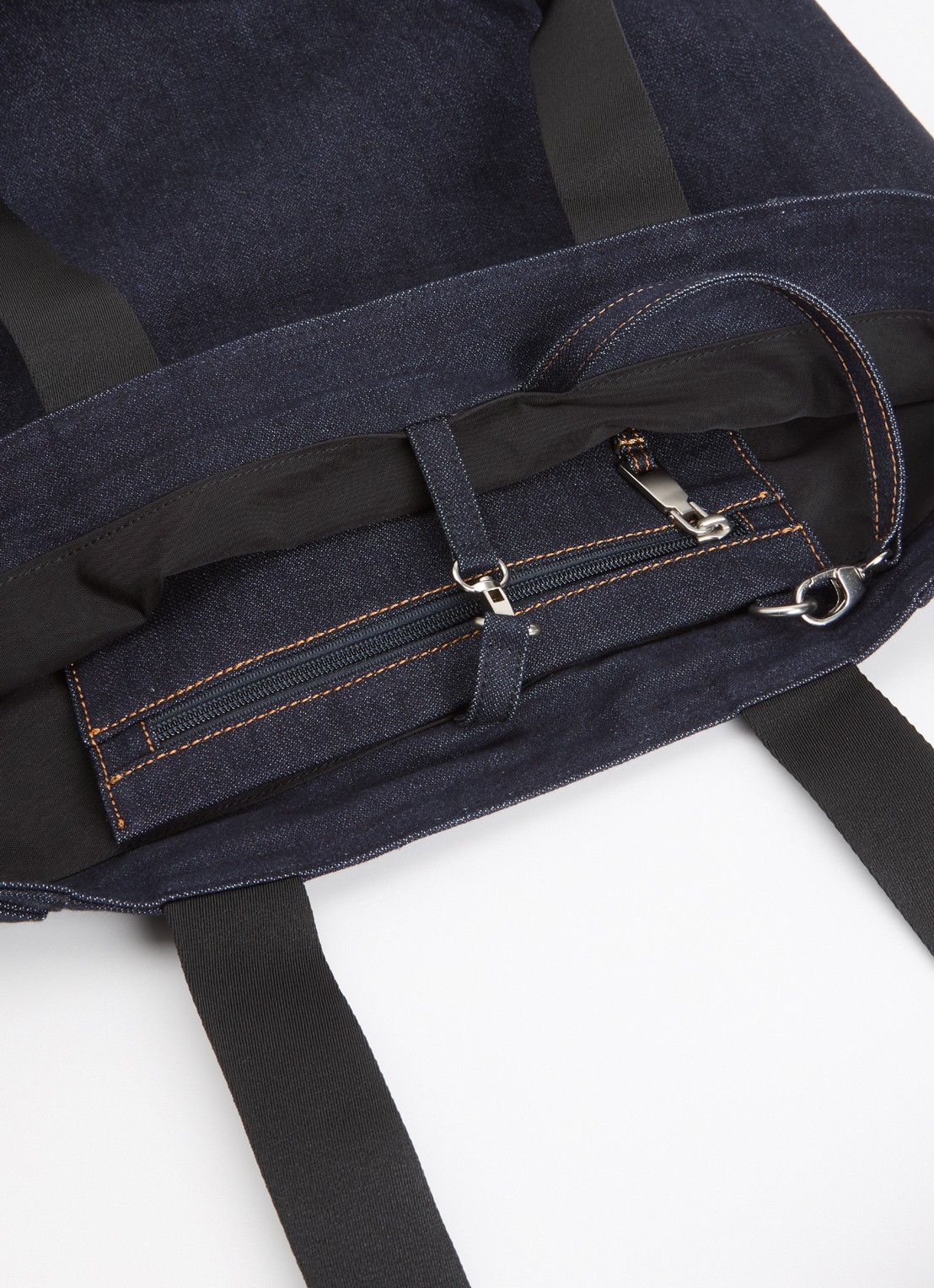 NN.07 Grip schoudertas van denim  - detail indigo