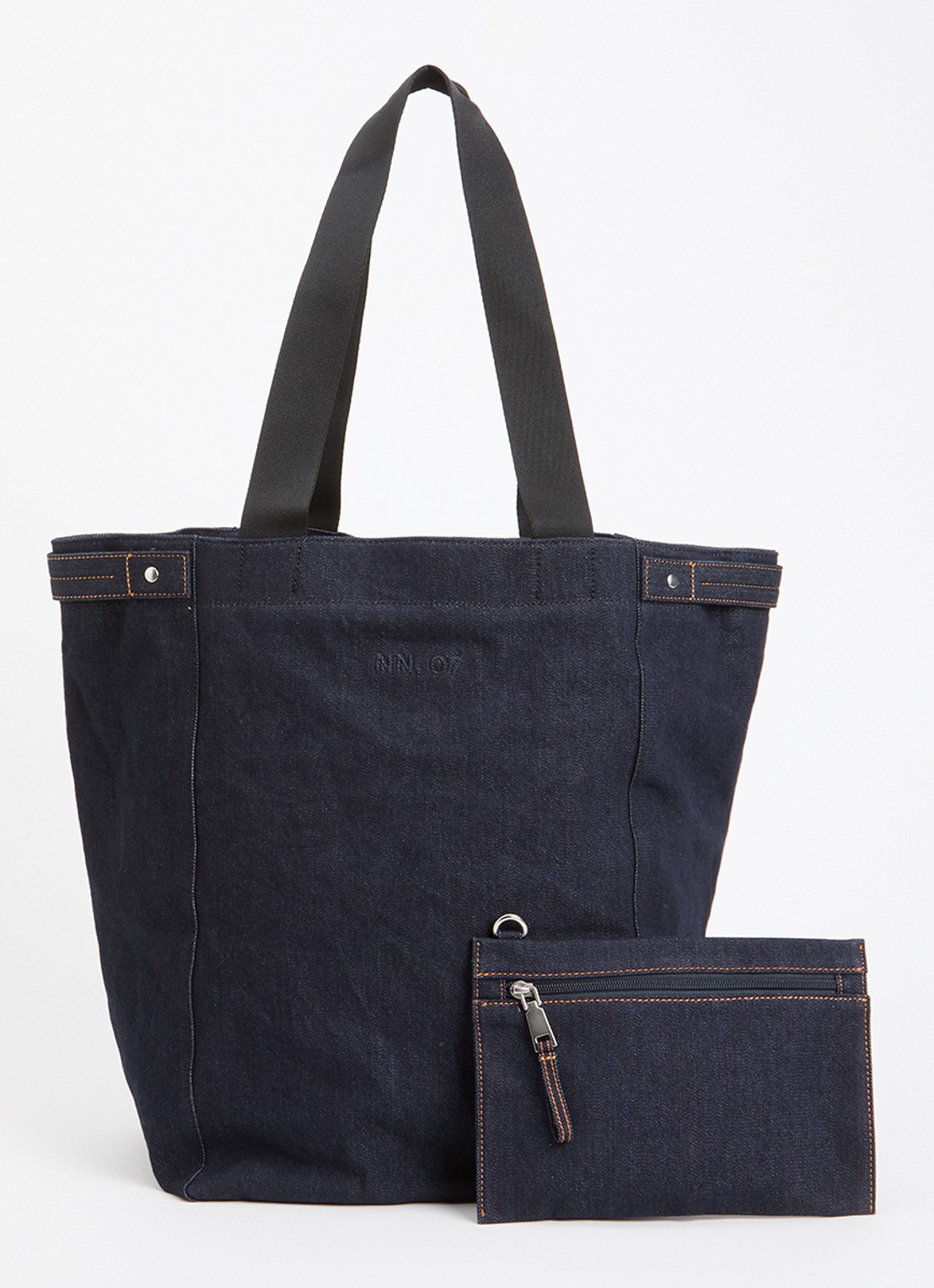 NN.07 Grip schoudertas van denim  - voorkant 4 indigo