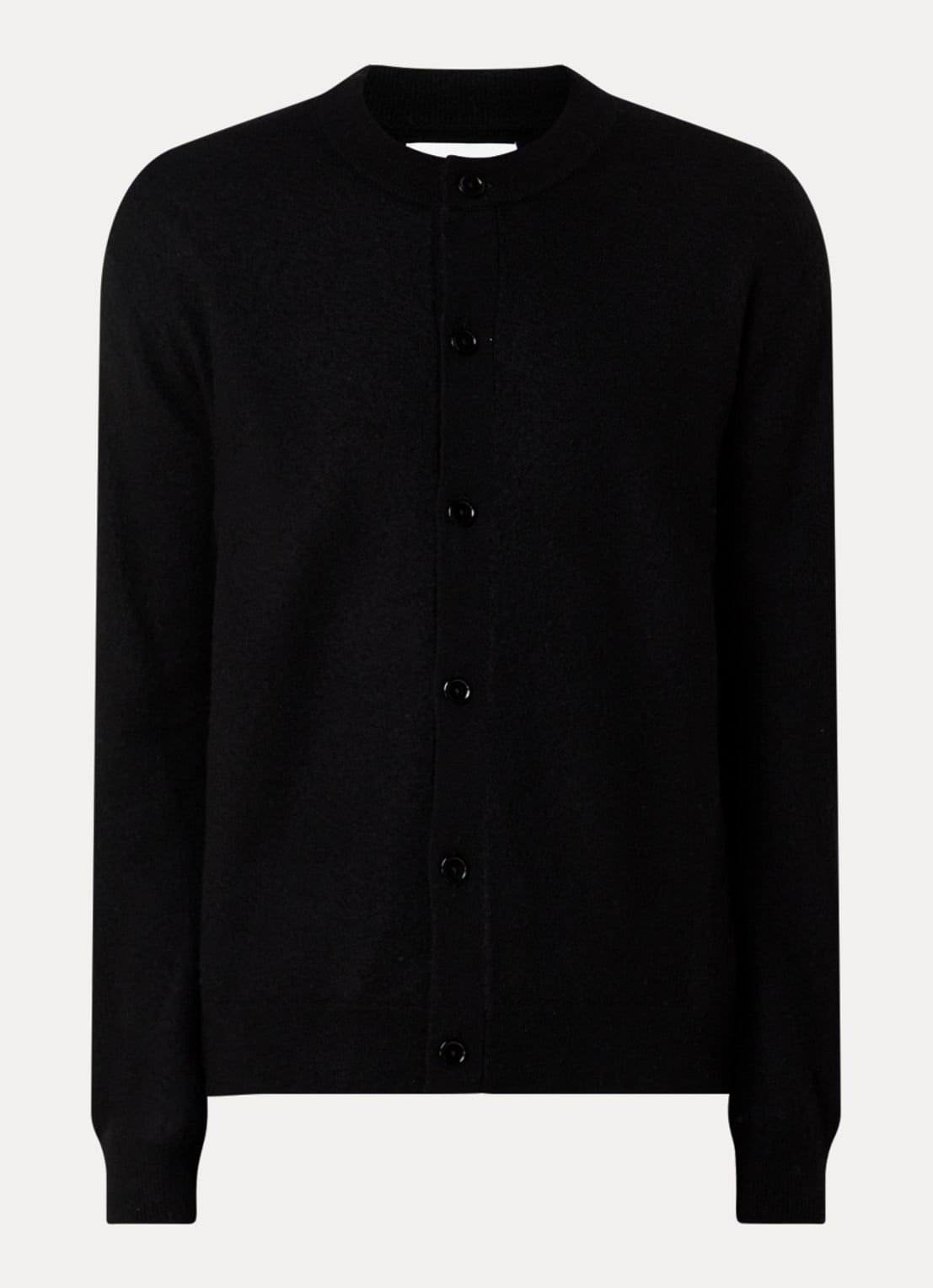 NN.07 Jasper fijngebreid vest met ronde hals - voorkant zwart