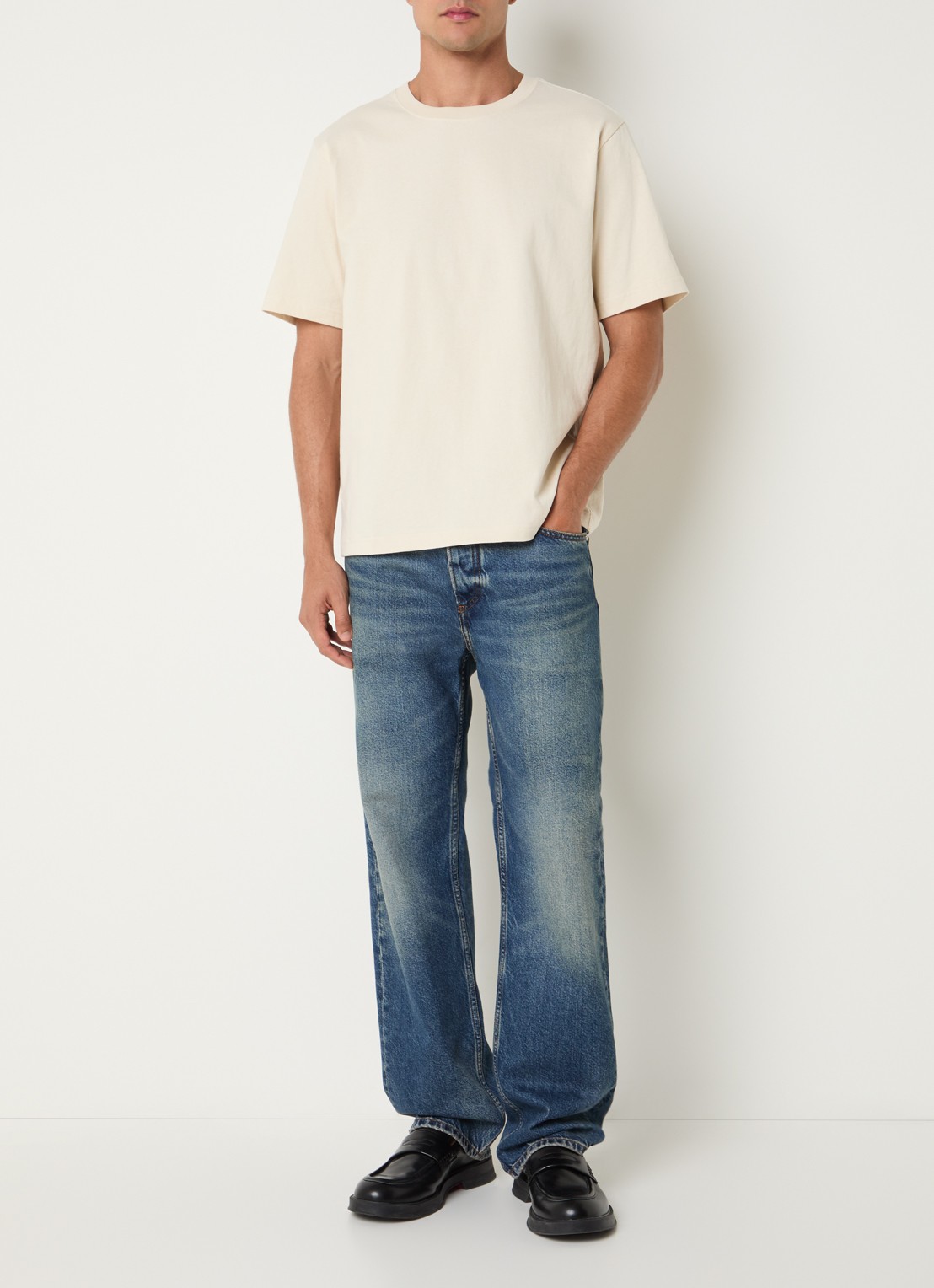 NN.07 Jett T-shirt met print - voorkant 2 ivoor