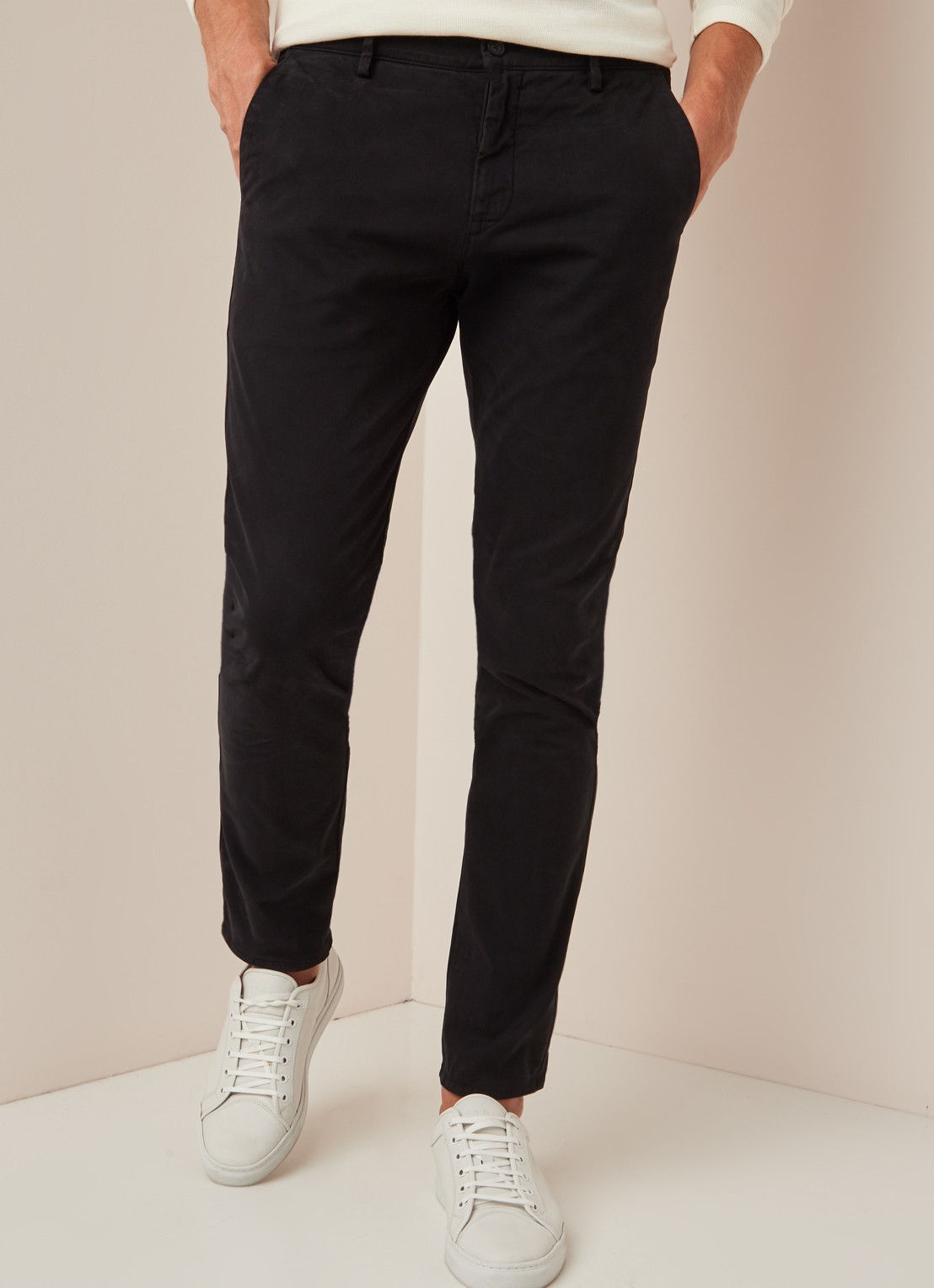 NN.07 Joe skinny fit chino met stretch - detail 2 zwart