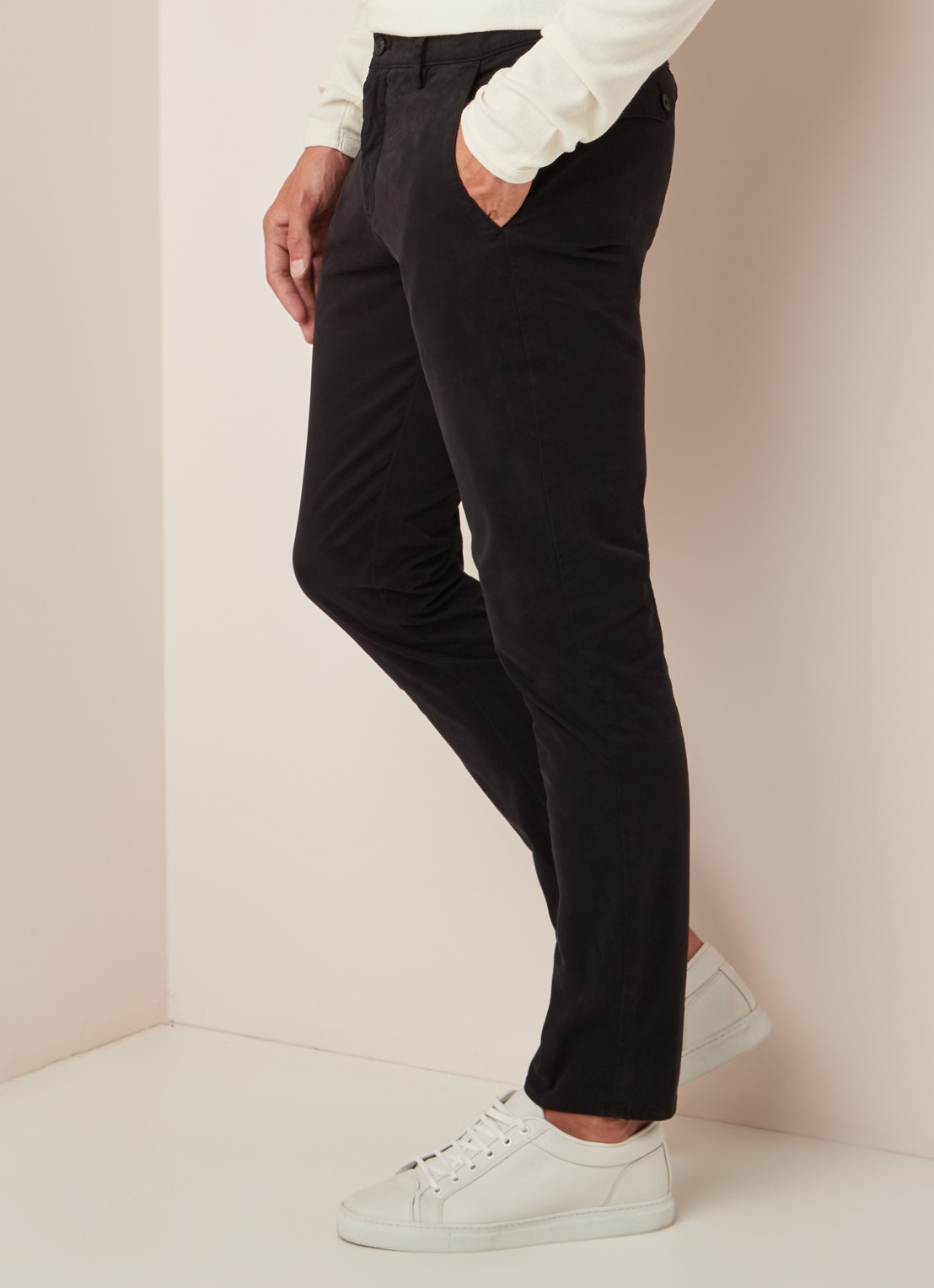 NN.07 Joe skinny fit chino met stretch - detail 3 zwart