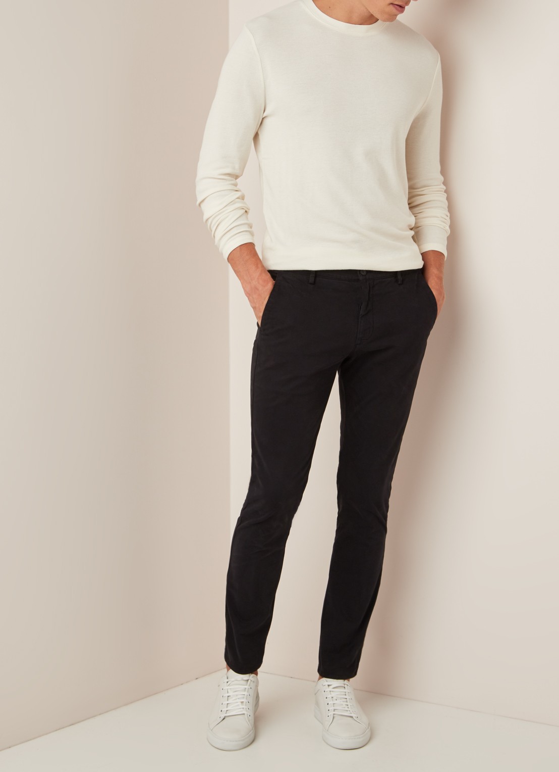 NN.07 Joe skinny fit chino met stretch - voorkant 5 zwart