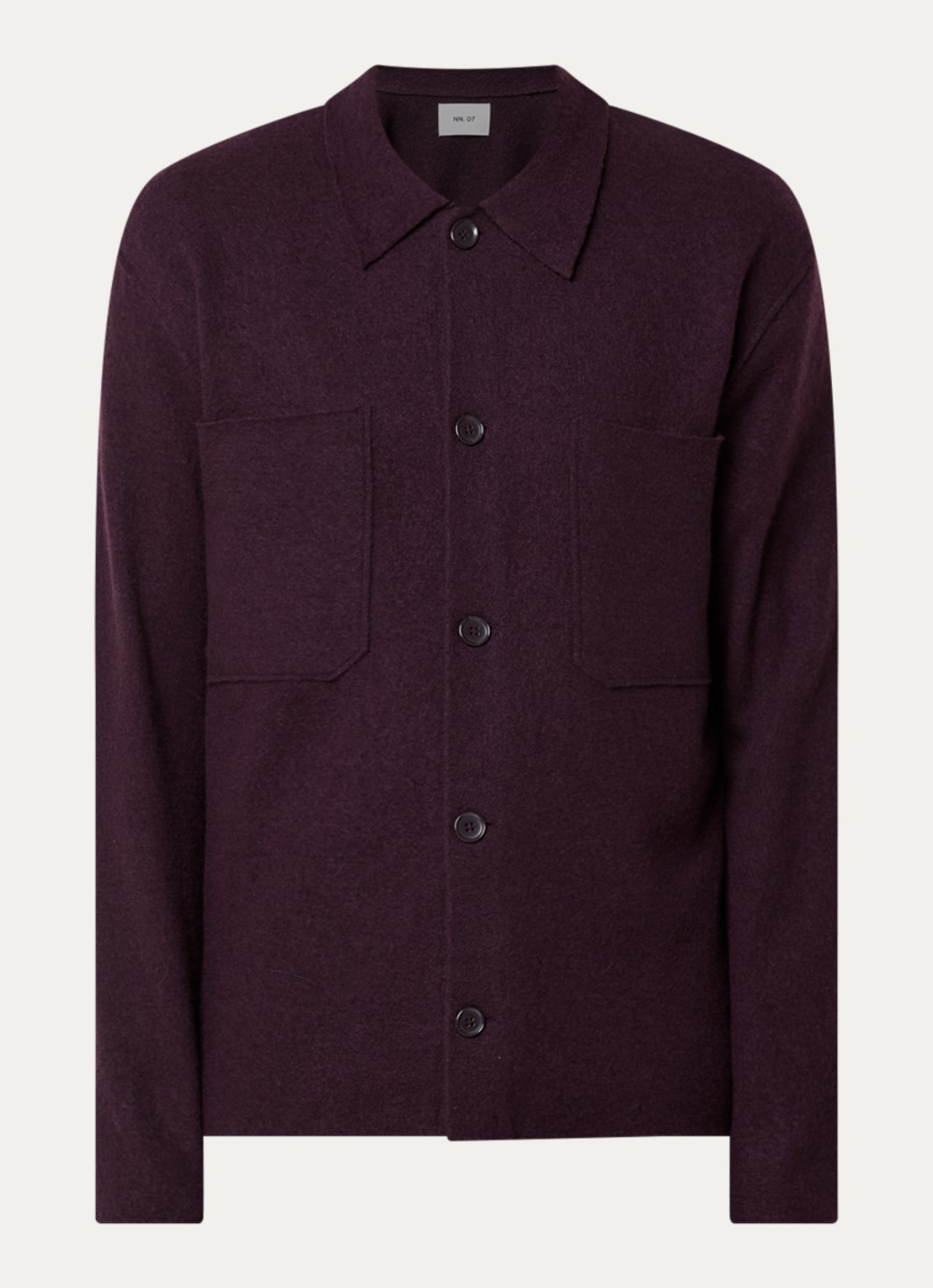 NN.07 Jonas fijngebreid vest - voorkant 2 aubergine