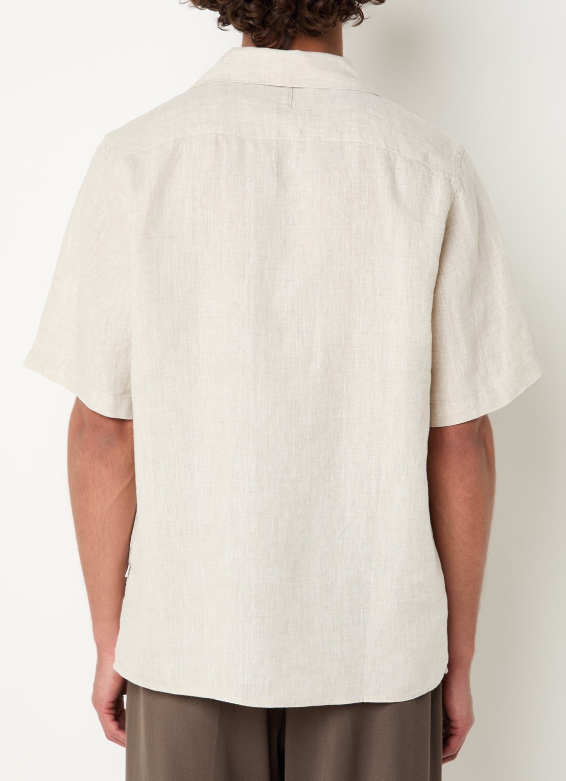 NN.07 Julio regular fit overhemd van linnen - achterkant beige