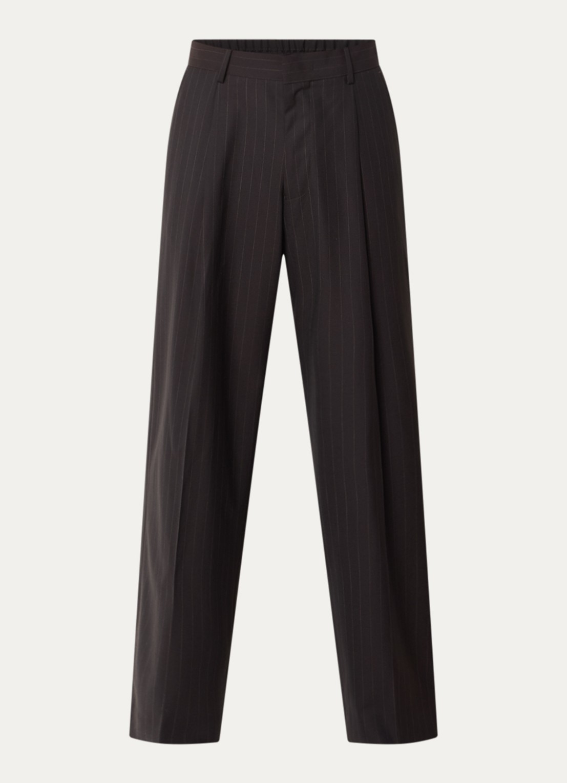 NN.07 Kay wide fit pantalon met steekzakken - voorkant donkerbruin