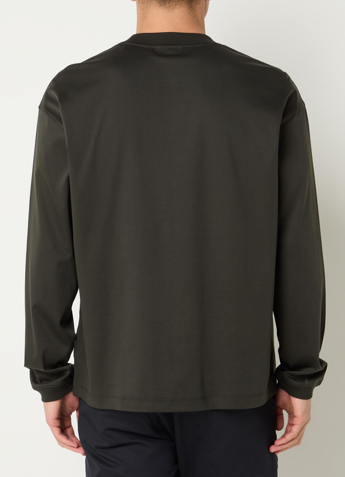 NN.07 Lionel longsleeve met ronde hals - achterkant 4 bronsgroen