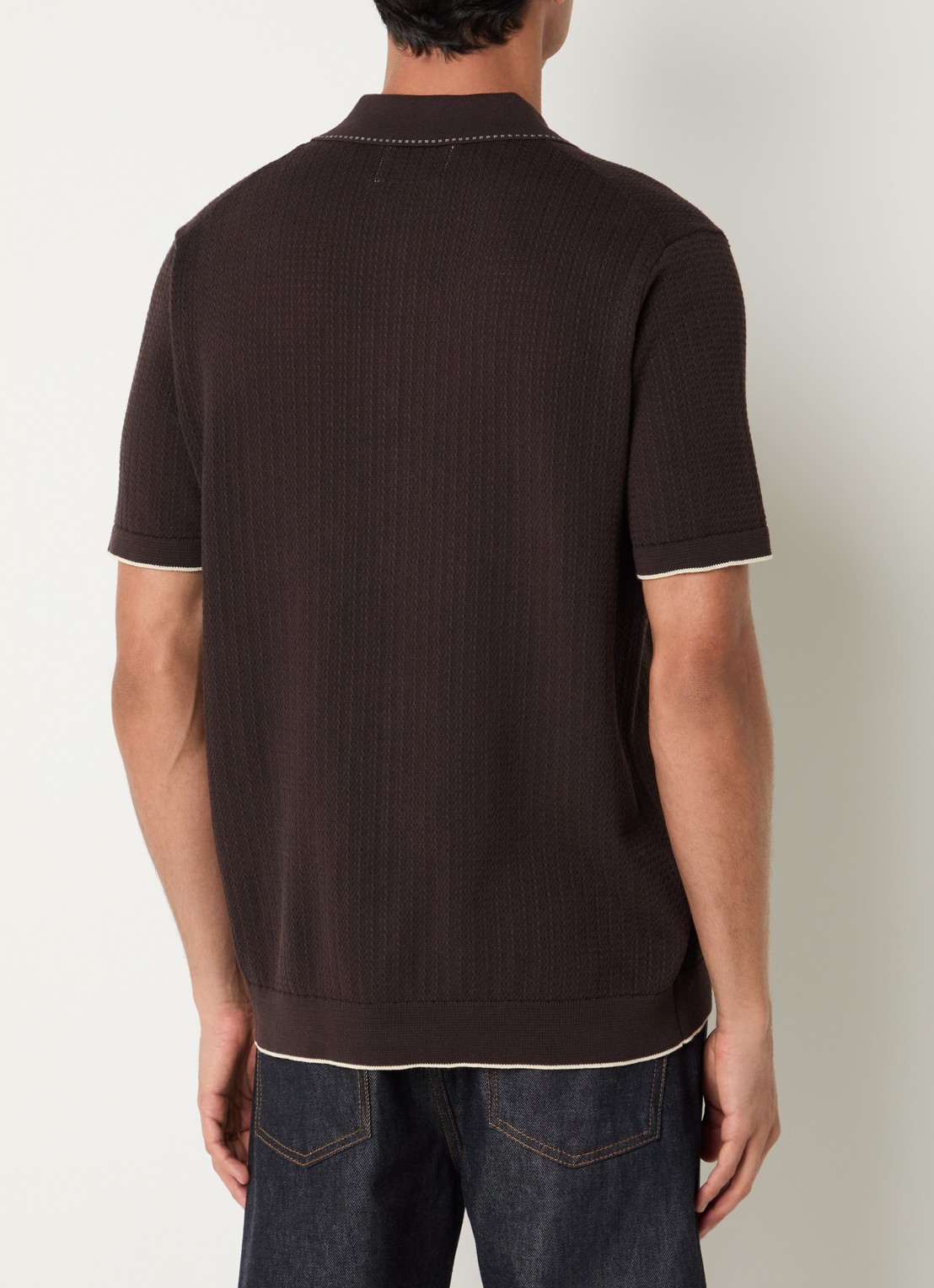 NN.07 Nalo grofgebreid vest met structuur - achterkant 4 bruin